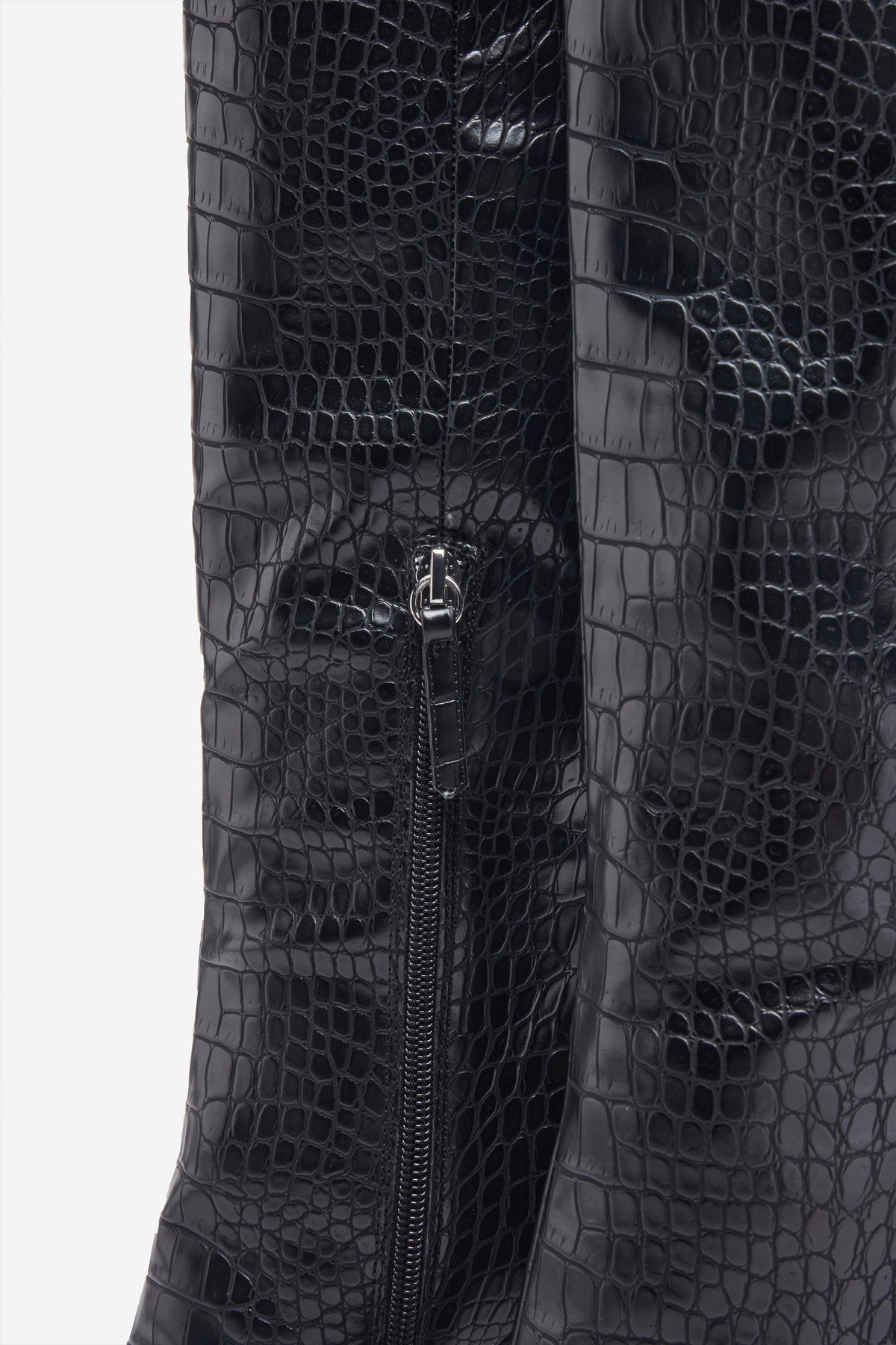 Over It | Bottes noires croc montant aux genoux à bouts pointus