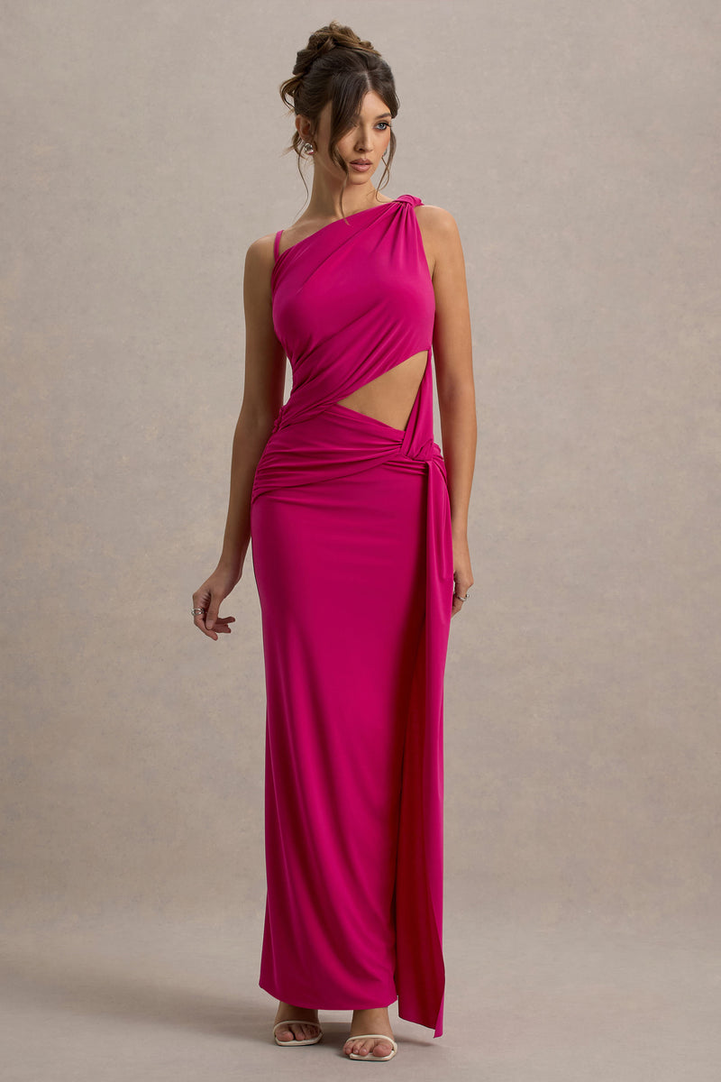 On And On Crossover Cut-Out Maxi Dress Hot Pink main image 0