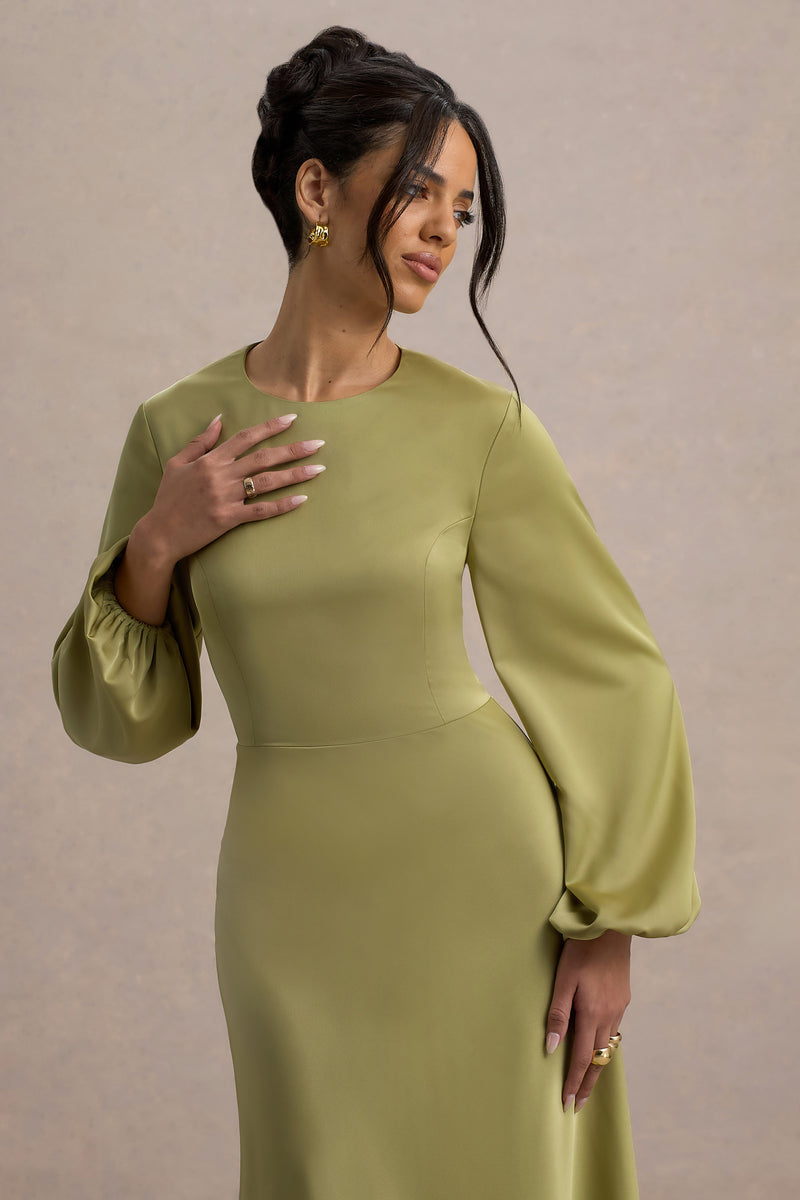 Liquid Green Evening Maxi Dress main image 1