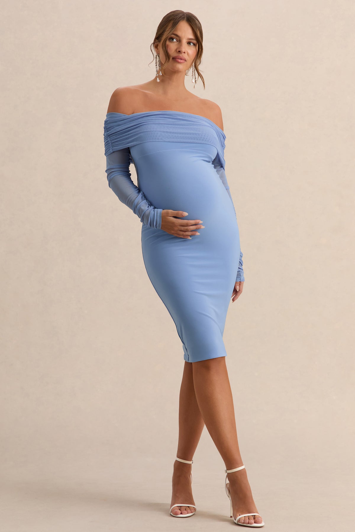 sachin and babi light blue dress DRAPED POLKA DOT DRESS - Black / Ecru