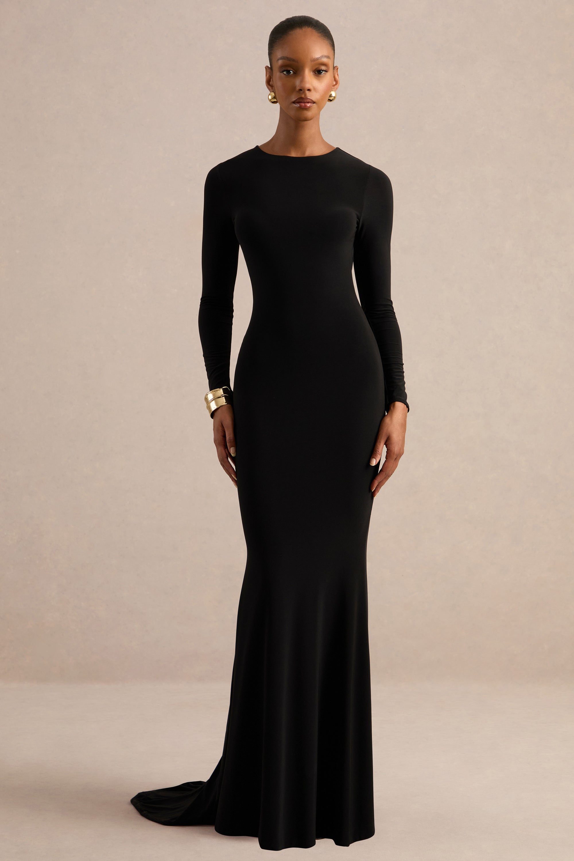 ECM_HR_CL126332002 - One Step Ahead _ Black Long Sleeve Backless Fishtail Maxi Dress 0.jpg
