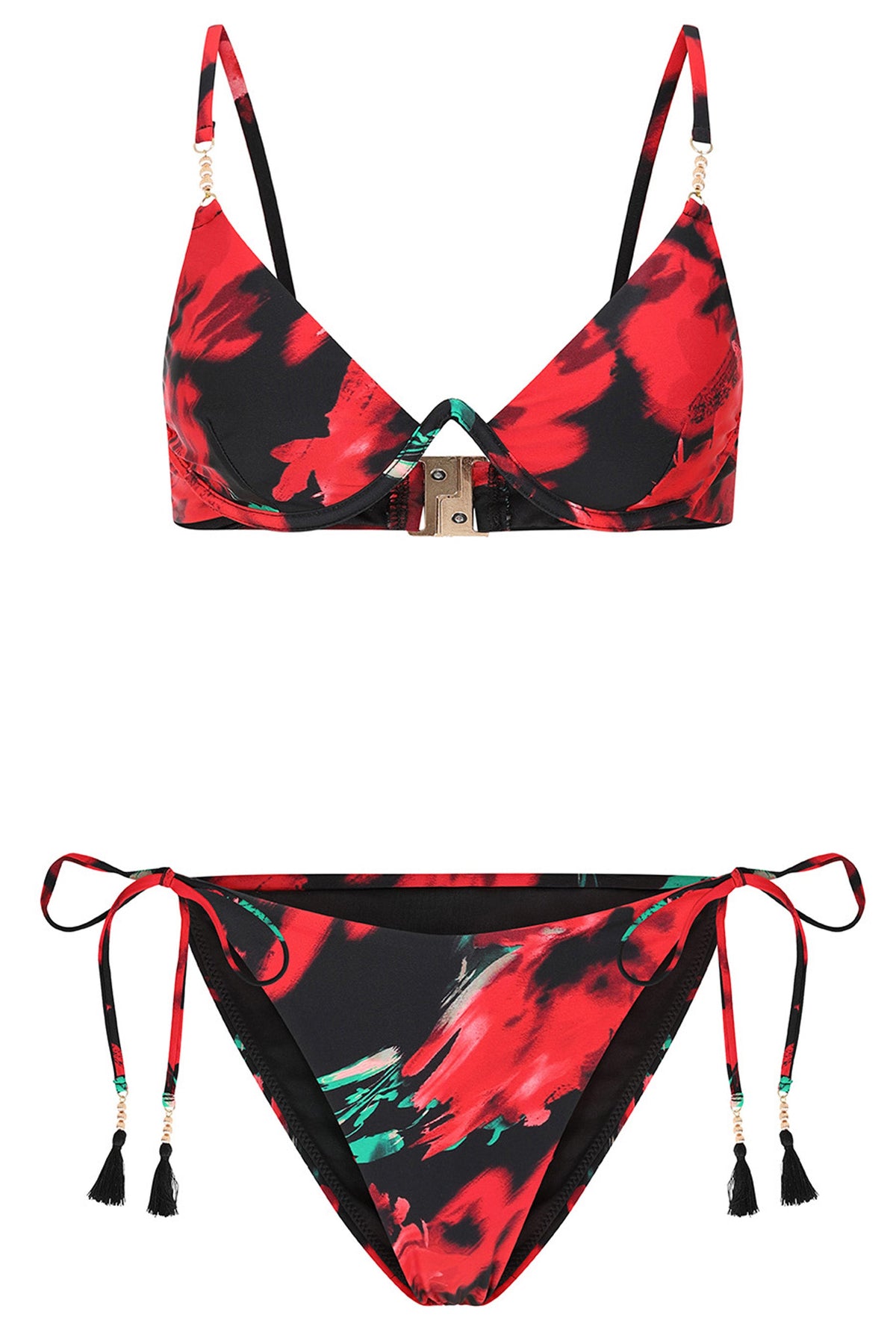 Sweep | Bas de bikini en string multi-couleur perlé