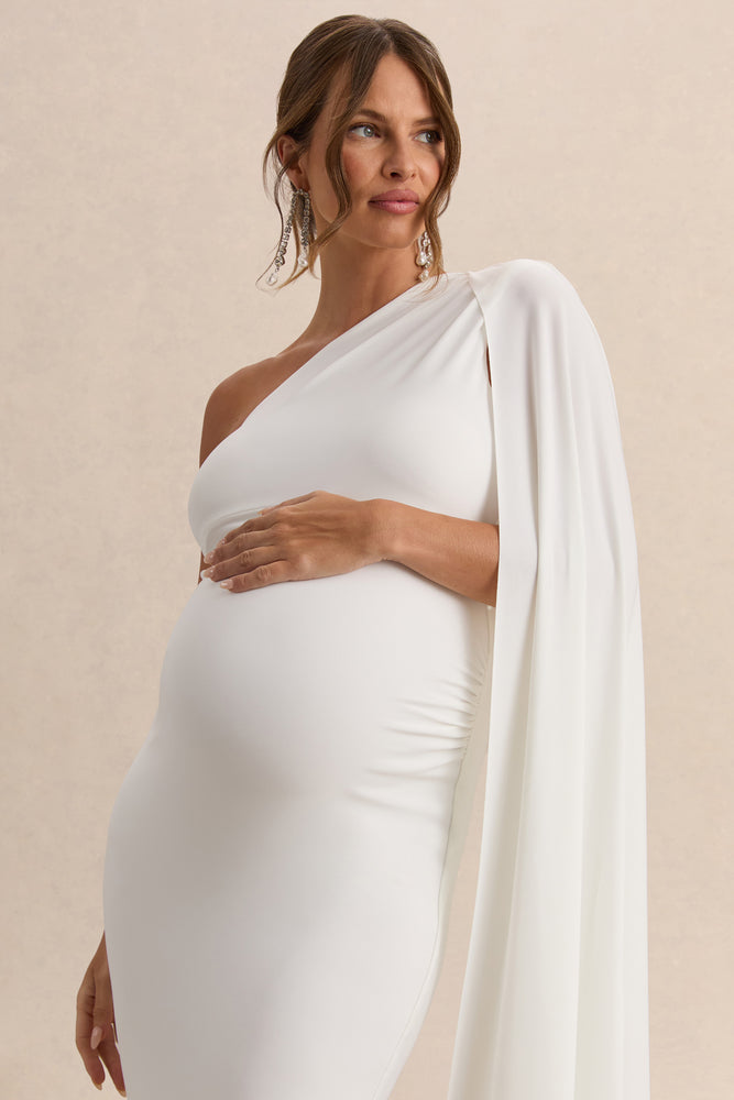 Casual Pregnant Maternity Maxi Dress Elegant Maternity Clothes Maternity  Dress White Mark Maxi Dress Amaryllis White