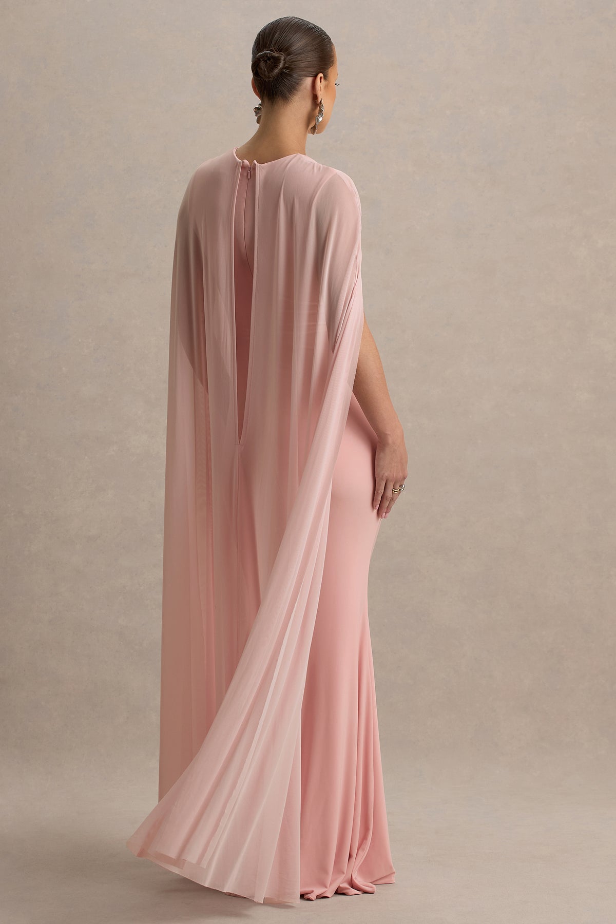 HR_CL136302301 - Currant - Pink High-Neck Maxi Dress With Cape 06.jpg