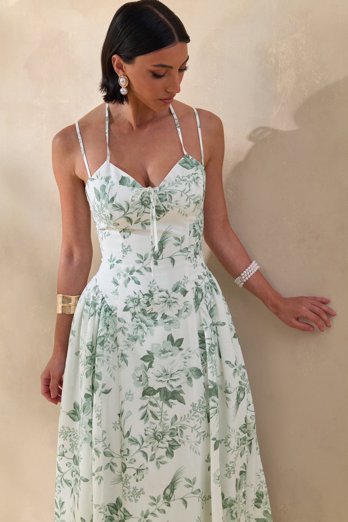 ECM_HR_CL136497383 - Audrey | Green Floral Print Sweetheart-Neck Midi Dress With Ruching Detail 05.jpg