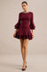 ECM_HR_CL136745069 - Mirna _ Burgundy Crew-Neck Mini Dress With Bell Sleeves And Ruffled Detailing0.jpg