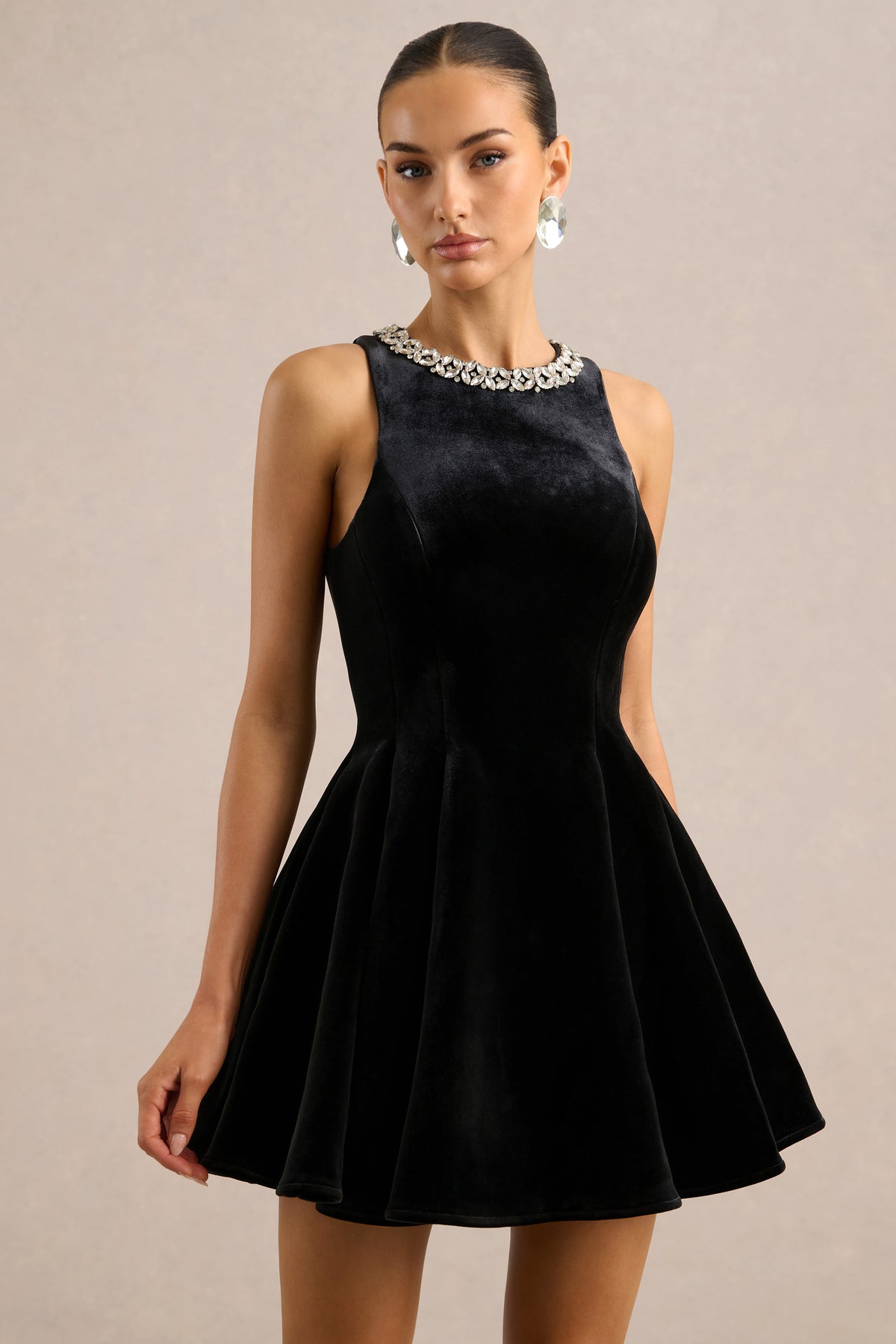 ECM_HR_CL136906002 - Meva _ Black Velvet Hand-Embellished High-Neck Mini Dress2.jpg