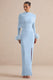 CL136990013  - Gatsby | Light Blue High-Neck Maxi Dress With Feather Trim Cuffs + CL138534013 - Gatsby | Light Blue Feather Trim Cuffs 0.jpg
