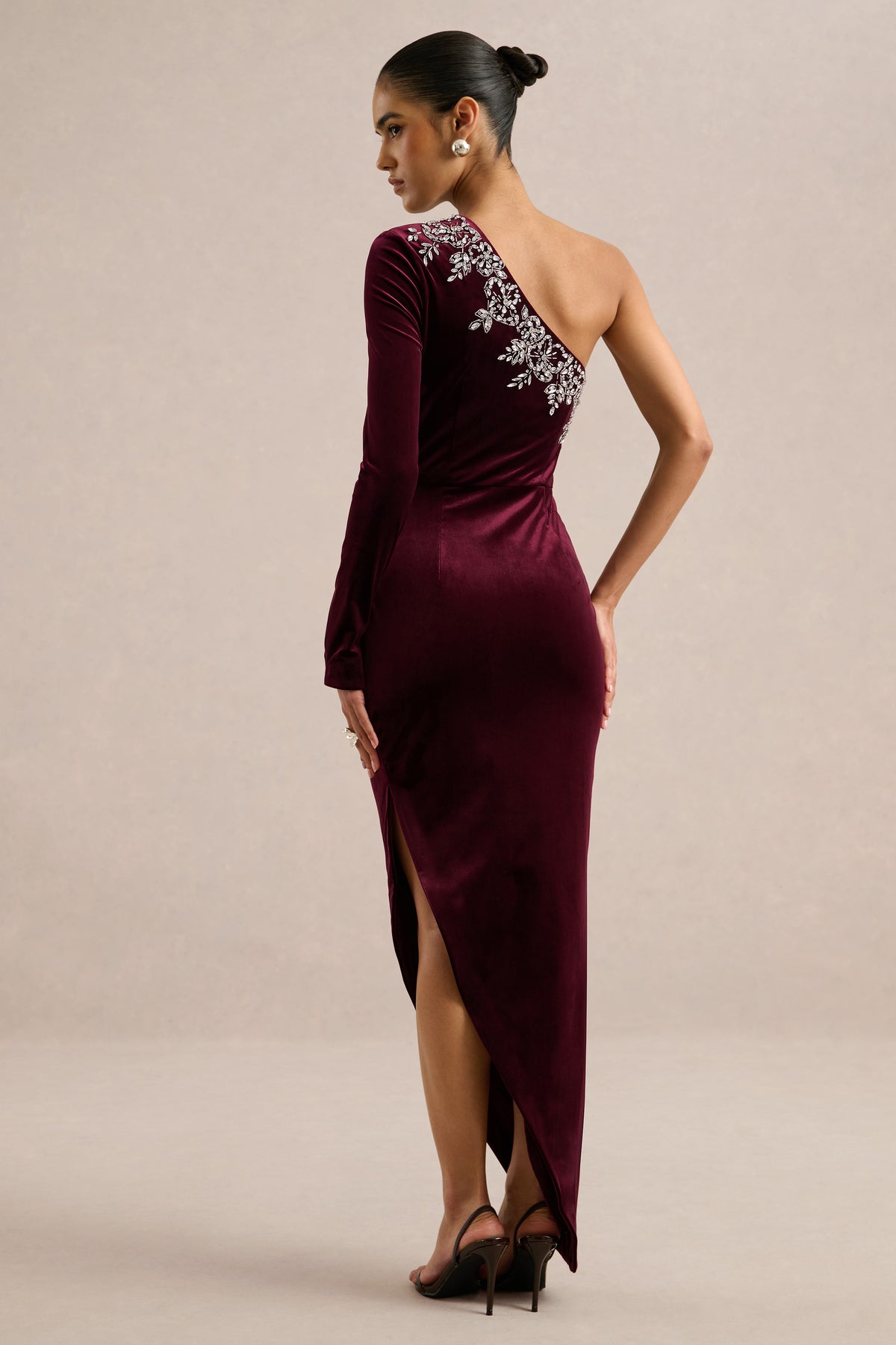 ECM_HR_CL137010069 - Nyssa _ Burgundy Embellished Asymmetric-Neck Maxi Dress5.jpg