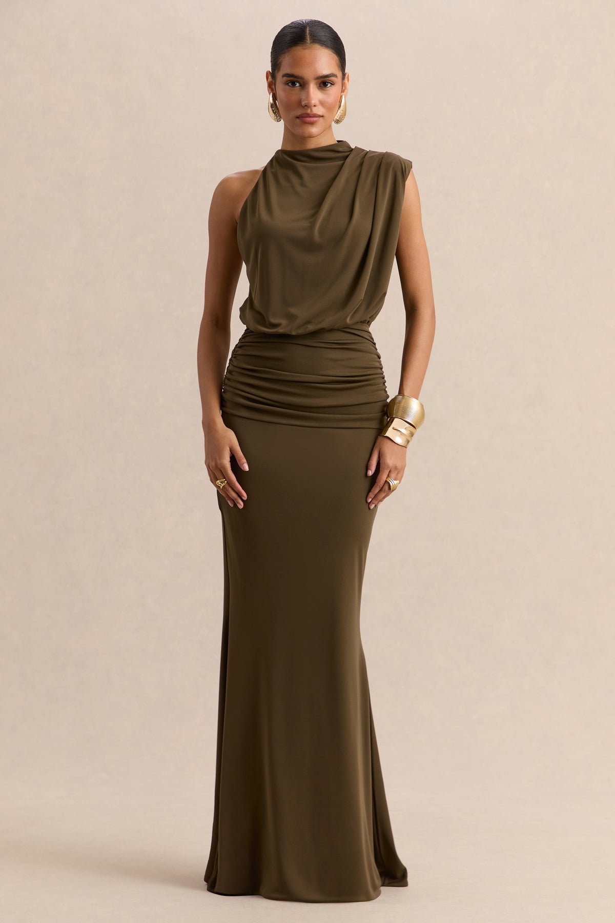 ECM_HR_CL137014035 - Umaira - Khaki High-Neck Maxi Dress 01_HERO.jpg