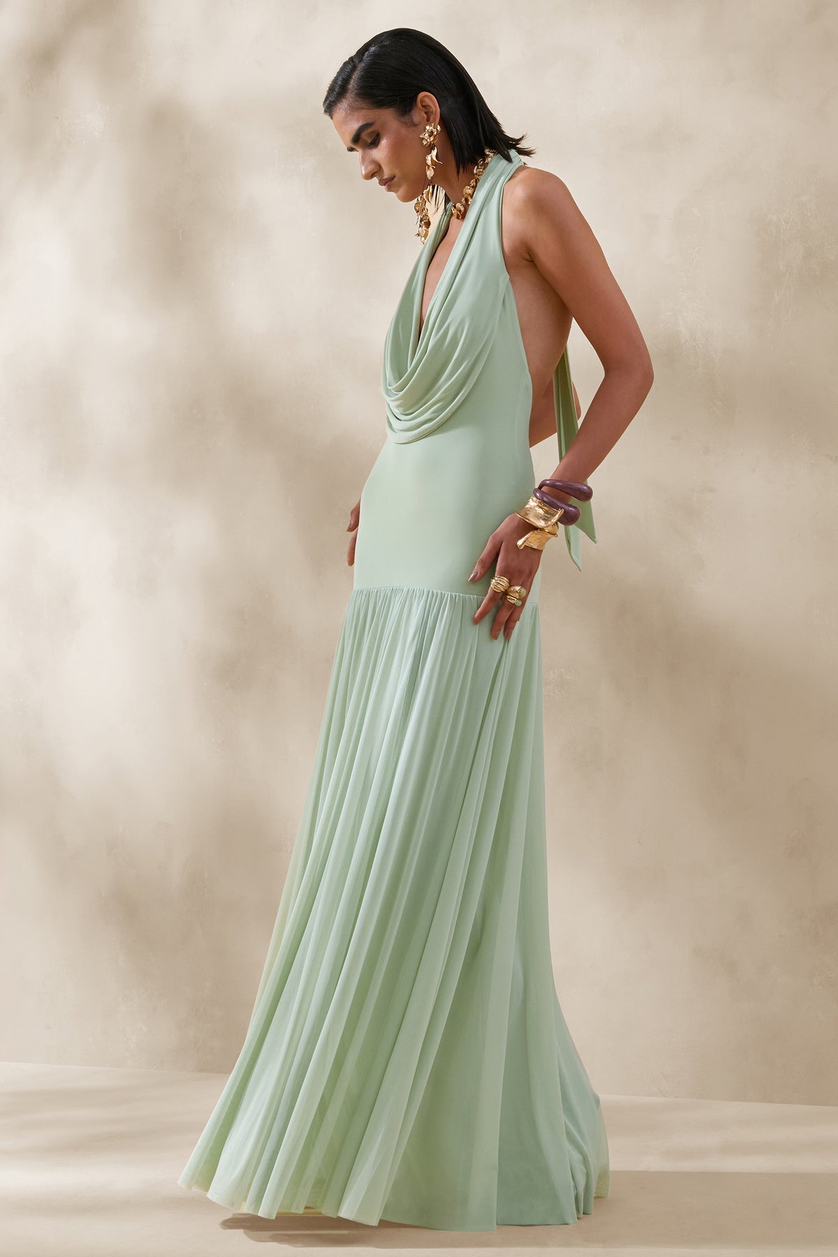 ECM_HR_CL137152037 - Verity _ Green Plunge-Neck Maxi Dress With Sheer-Skirt 0_HERO.jpg