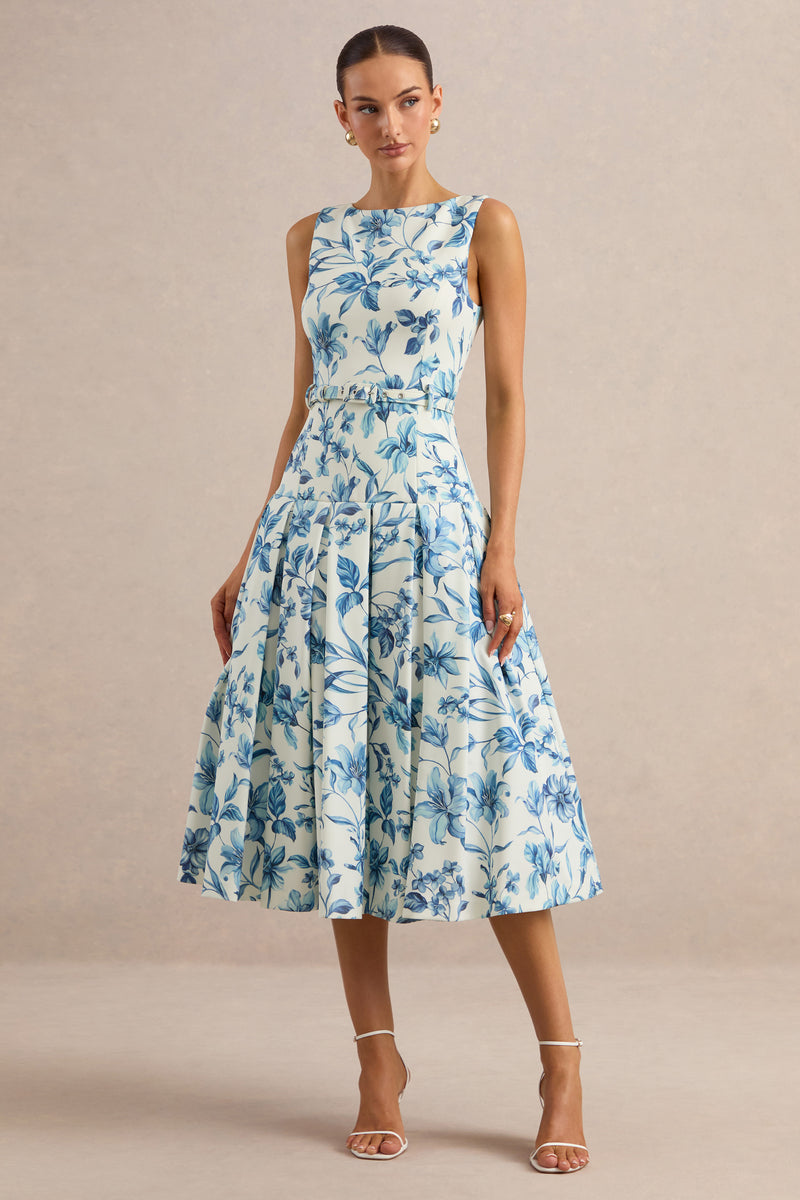 ECM_HR_CL137195110 - Sunnira _ Blue Porcelain Print Boat-Neck Midi Dress With Drop-Waist 1.jpg