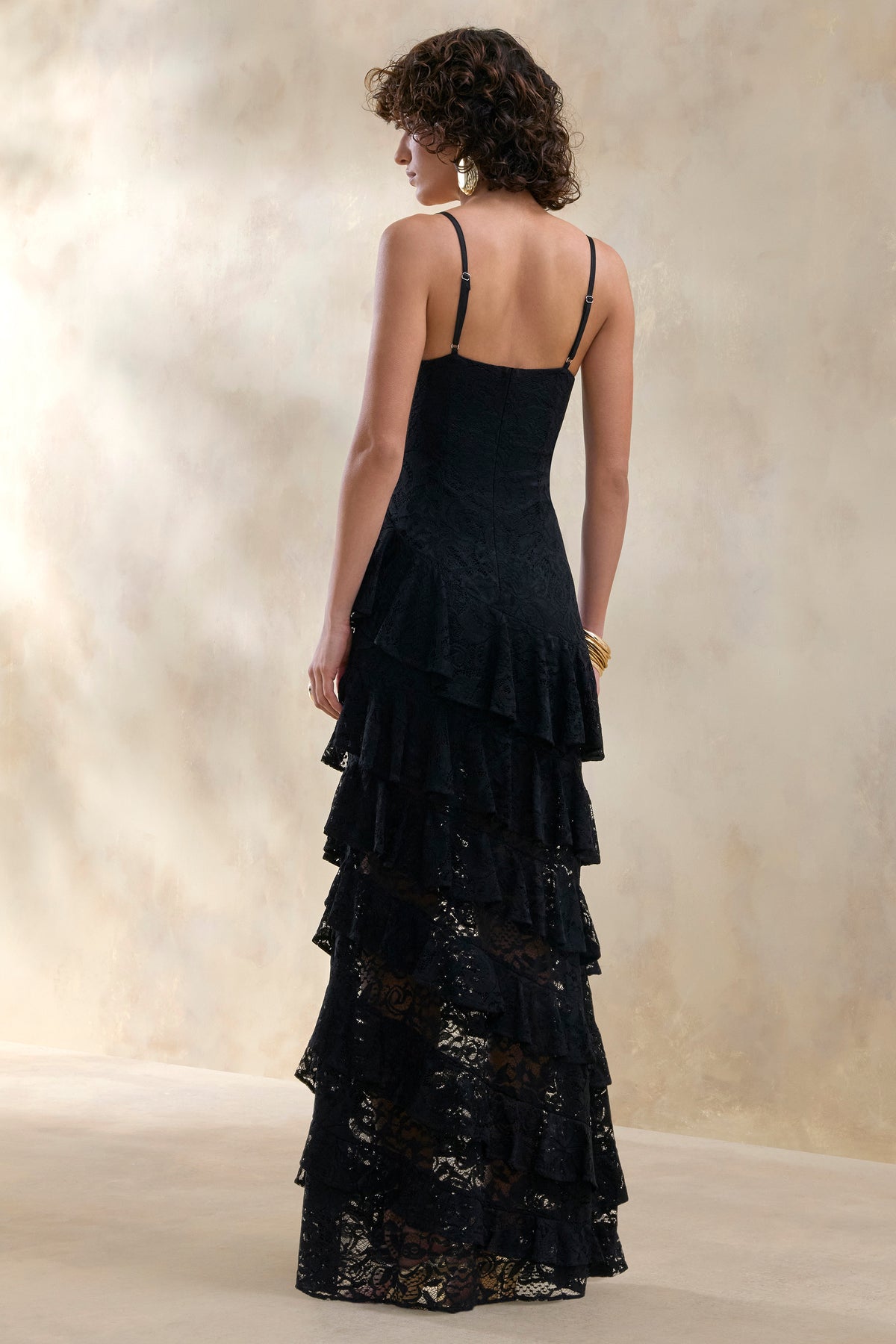 ECM_HR_CL137236001 - Avelisse _ Black Lace Plunge-Neck Maxi Dress With Ruffled Detailing 3.jpg