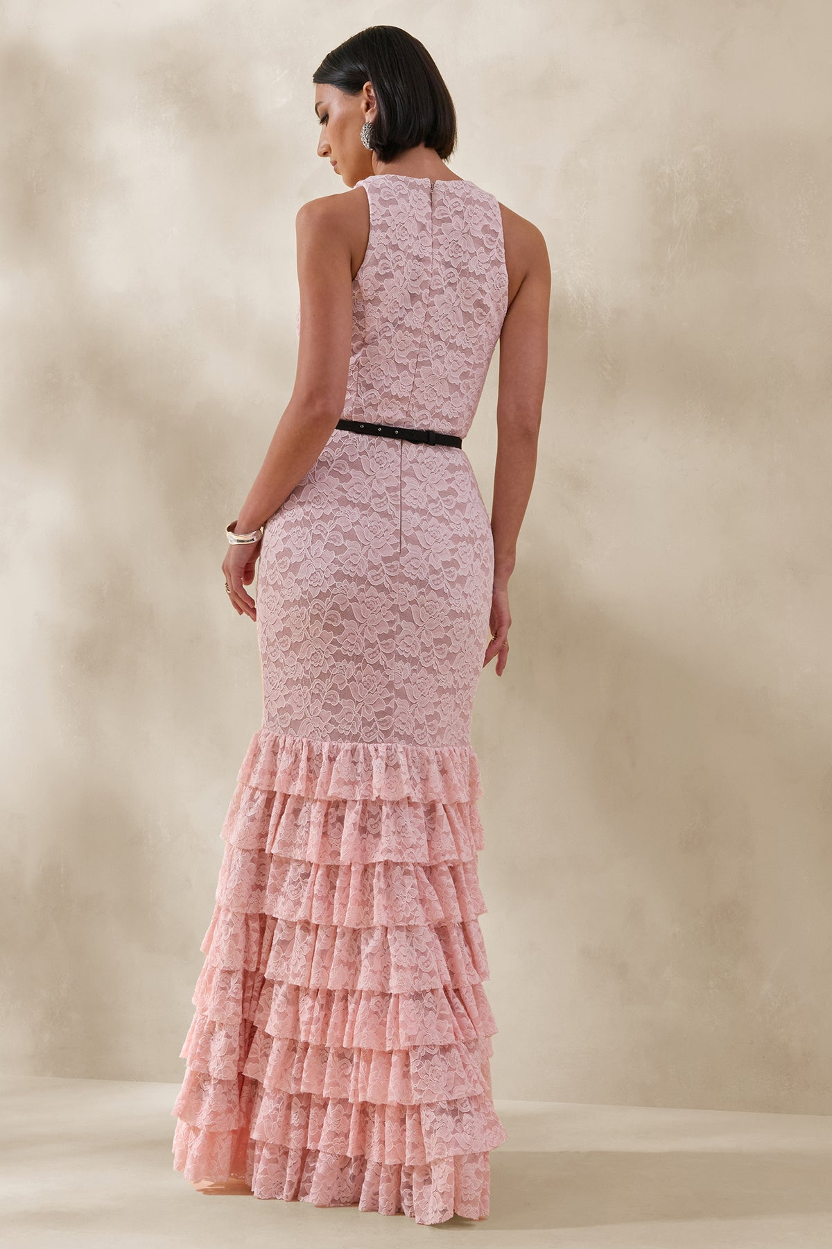 ECM_HR_CL137245227 - Isoria _ Pink And Black Lace Halter-Neck Maxi Dress With Bow-Belt Detail 3.jpg