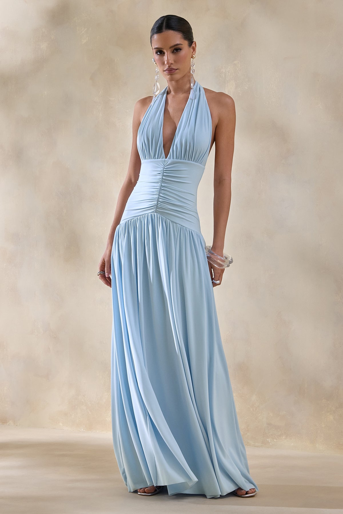 CL137280016 - Bettina | Powder-Blue Plunge-Neck Maxi Dress With Gathered-Detailing 03.jpg