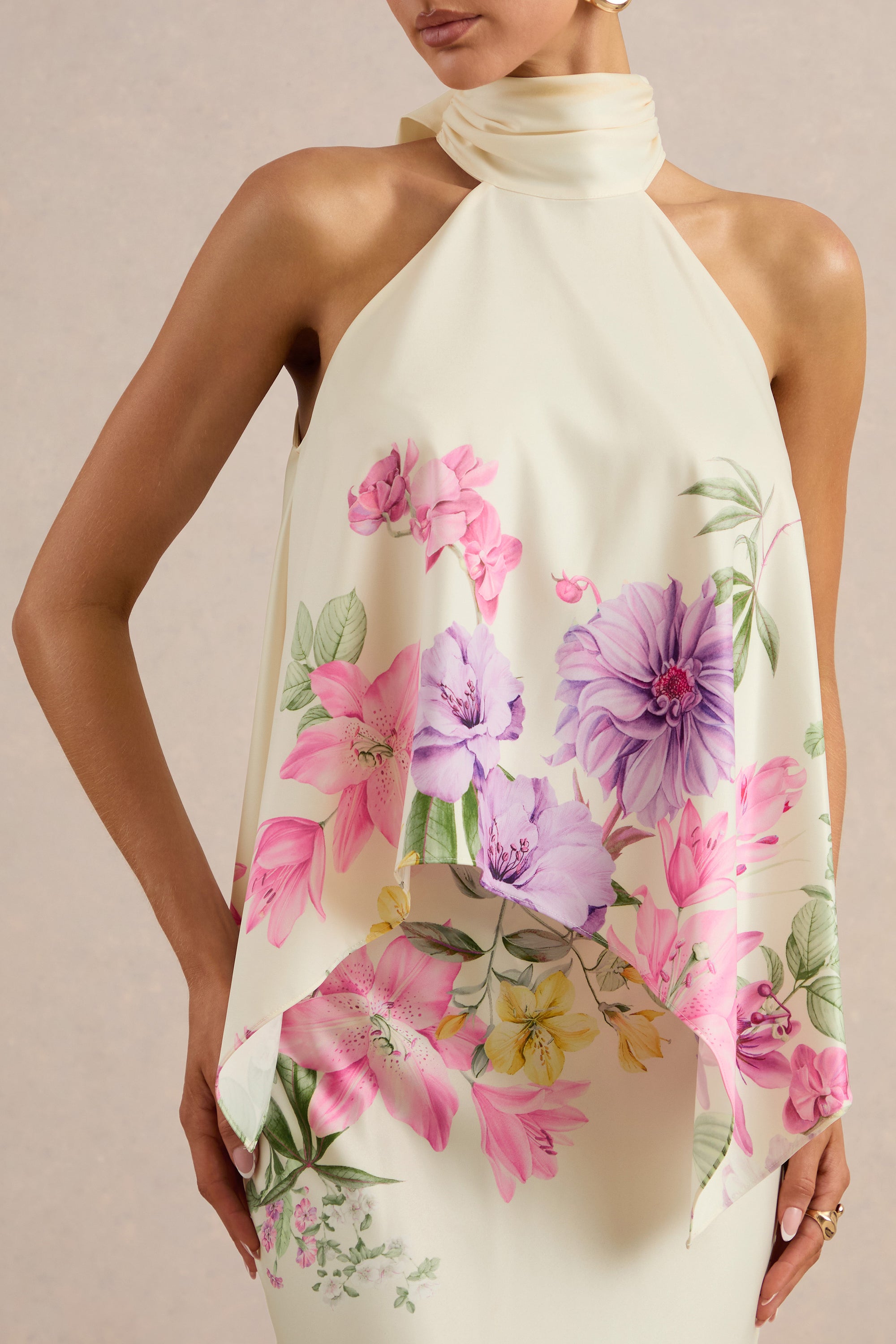 CL137321111 - Sancelle _ Cream Border Floral Print Matte Satin Halter-Neck Top6.jpg