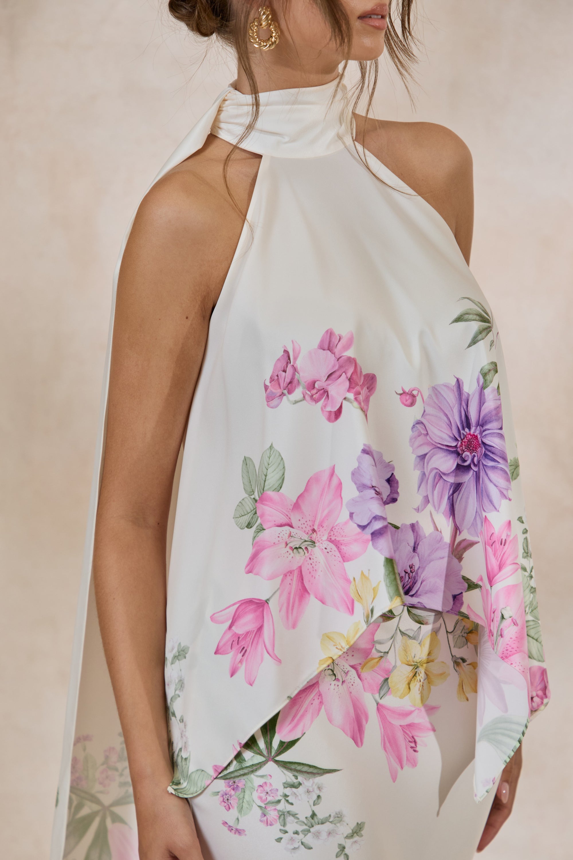 SANCELLE Vayla Cream Floral Print Matte Satin Asymmetric Drop-Waist Maxi Skirt COORD CL137649111 CL137321111 (7).jpg