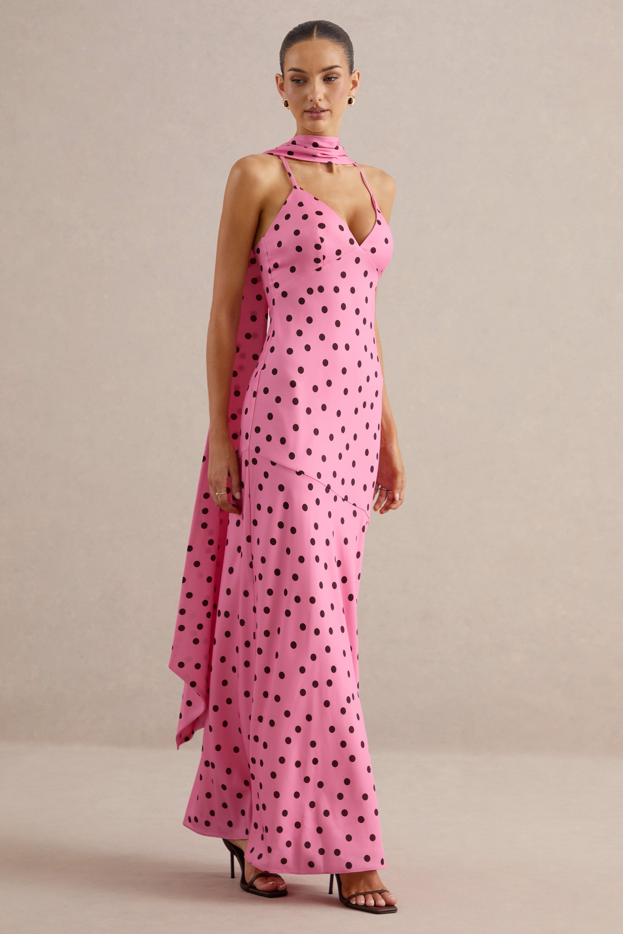 ECM_HR_Starling Pink & Black Polka Dot Matte Satin Plunge-Neck Maxi Dress With Scarf-Detail CL137326084 19.jpg