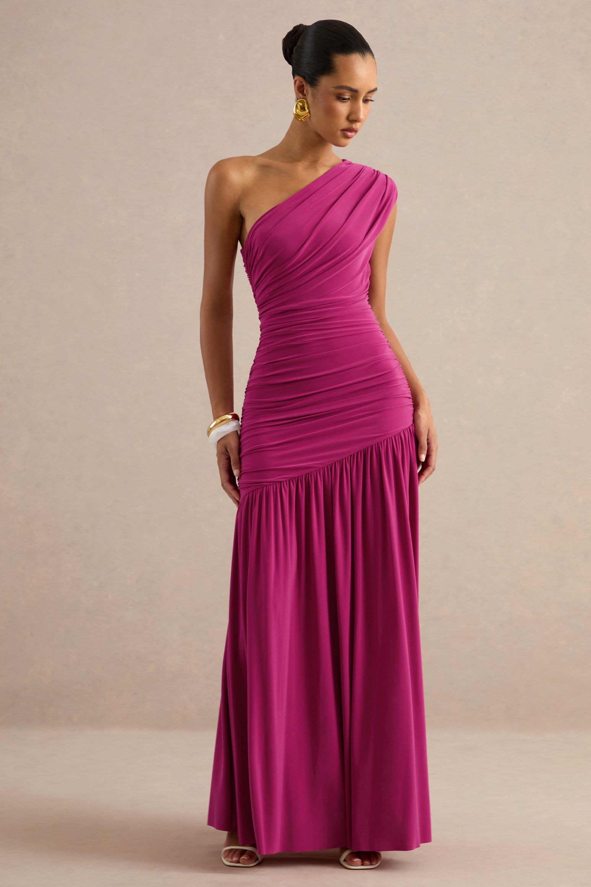ECM_HR_CL137331080 - Alaya _ Hot Pink Asymmetric-Neck Maxi Dress With Drop-Waist 1.jpg