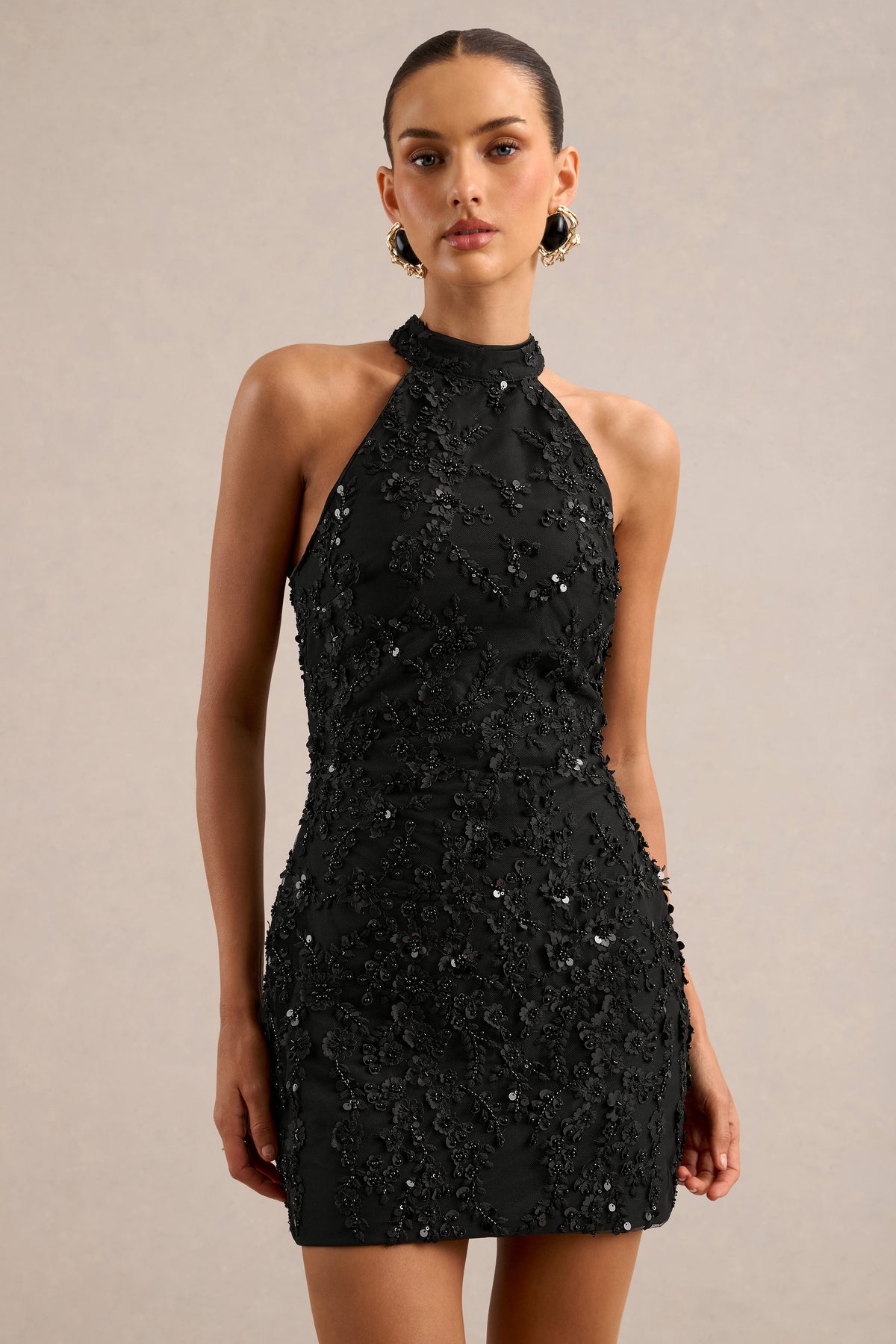 ECM_HR_CL137367001 - Penelope _ Black Embellished High Neck Mini Dress3.jpg