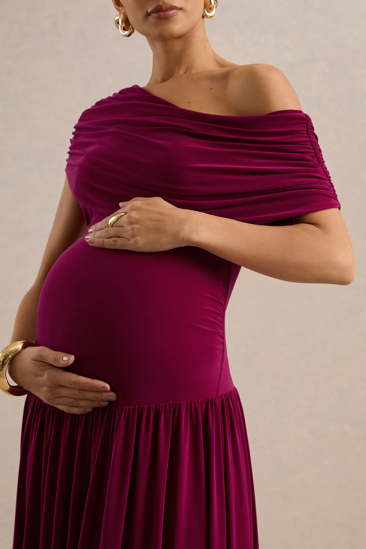 ECM_HR_CL137445102 - Noah _ Burgundy Jersey Ruched One Shoulder Maternity A-Line Maxi Dress With Drop Waist3.jpg