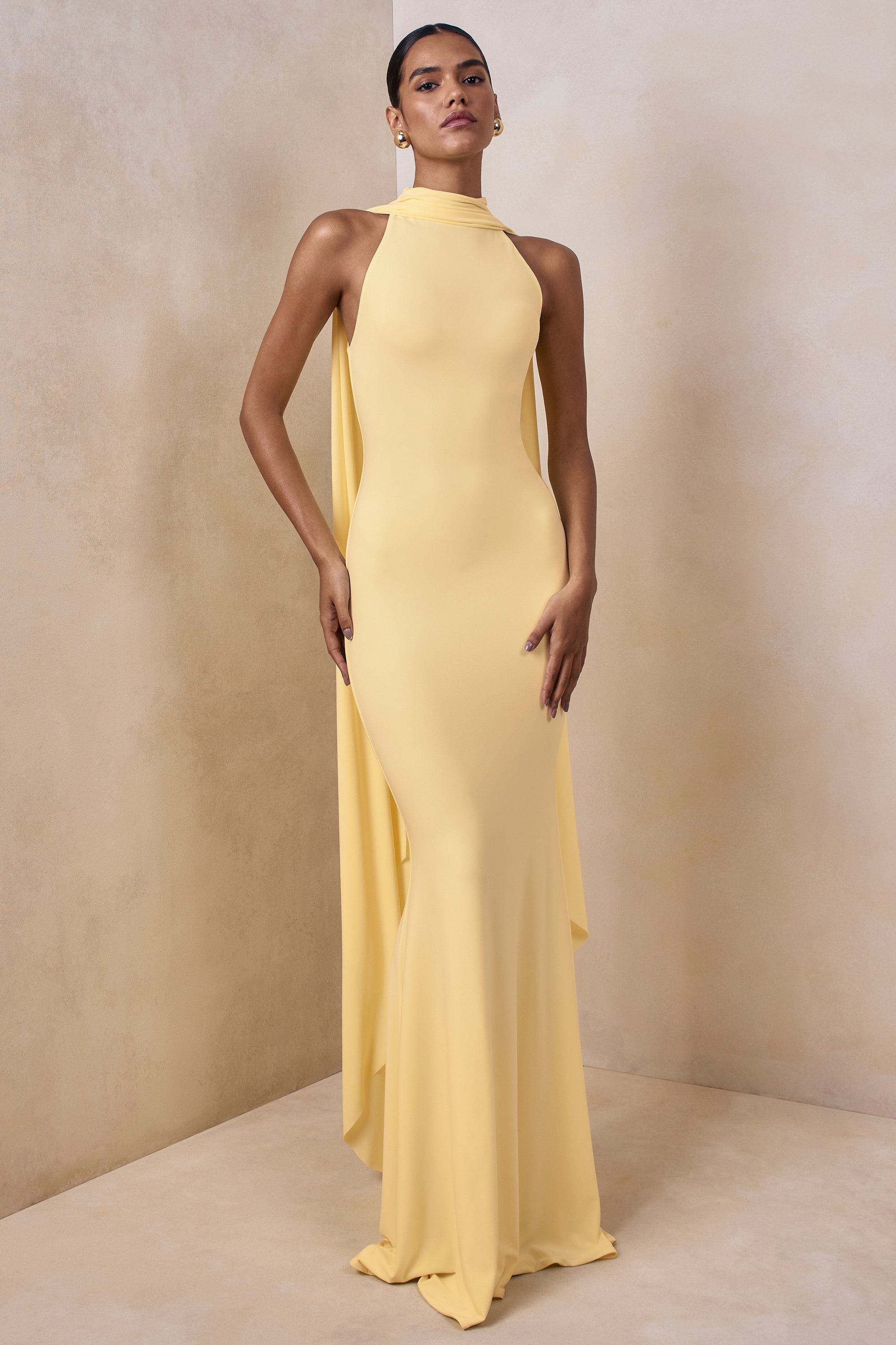 ECM_HR_CL137448121 - Cordy | Lemon High-Neck Maxi Dress With Cape 01.jpg
