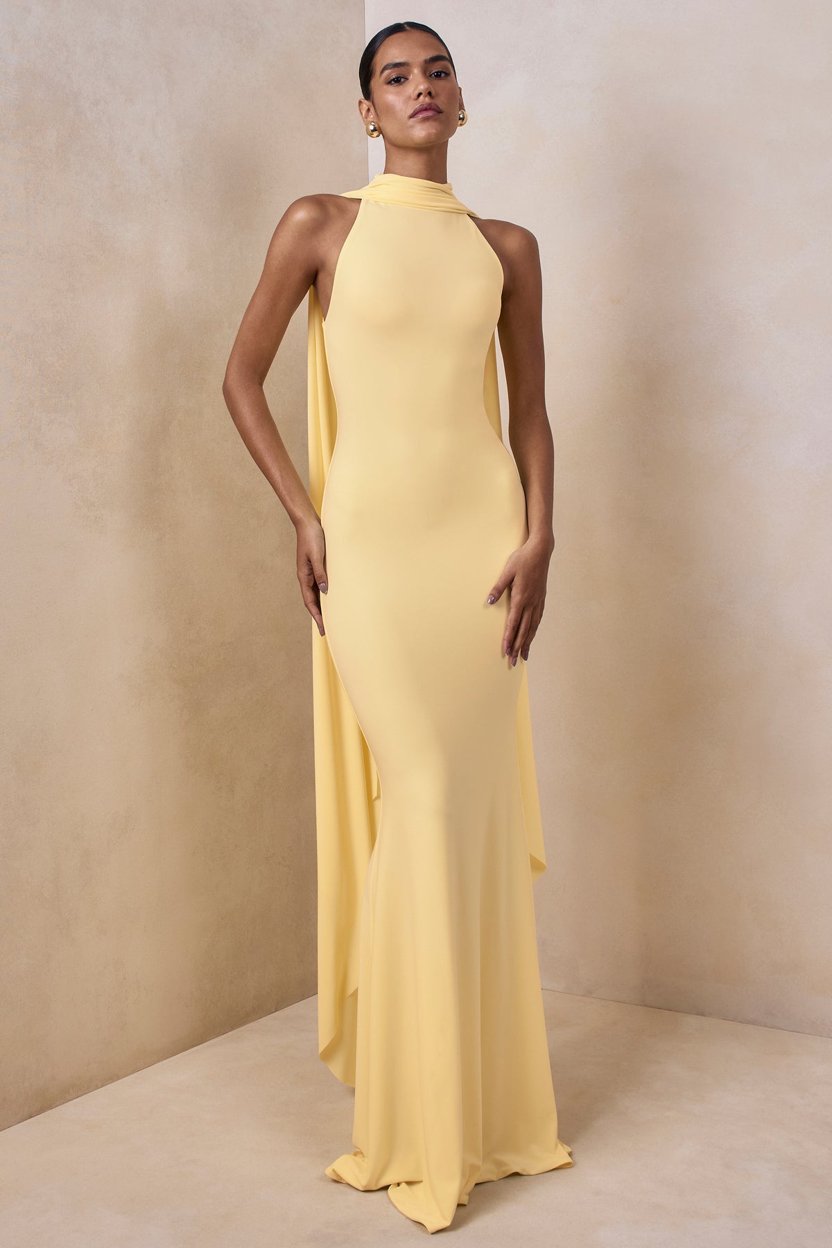 ECM_HR_CL137448121 - Cordy | Lemon High-Neck Maxi Dress With Cape 01.jpg