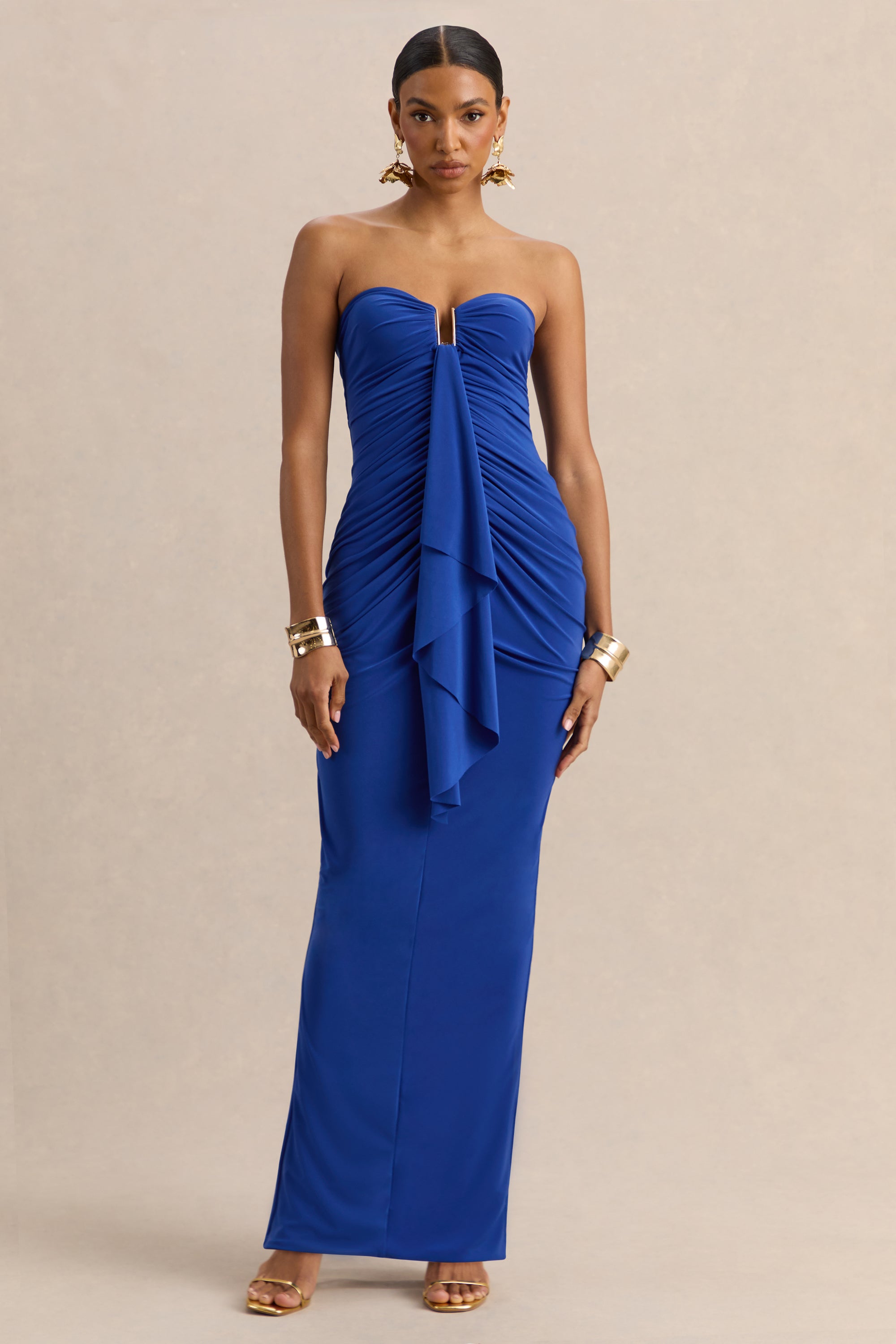 ECM_HR_CL137486014- Chloe Blue Bandeau Maxi Dress With Ruffled Detailing 0.jpg