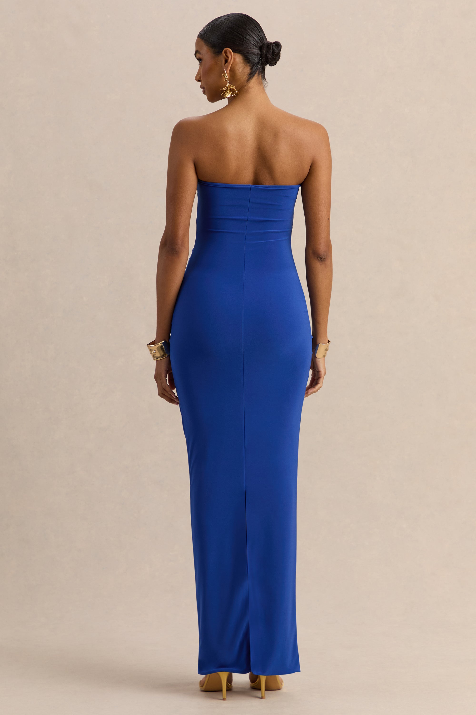 ECM_HR_CL137486014- Chloe Blue Bandeau Maxi Dress With Ruffled Detailing 4.jpg