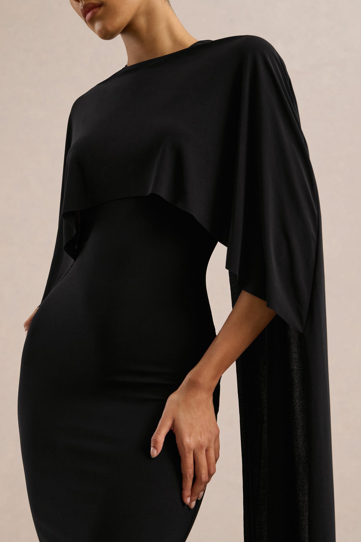 ECM_HR_CL137525001 - Kalani _ Black Crew-Neck Midi Dress With Cape-Sleeves3.jpg