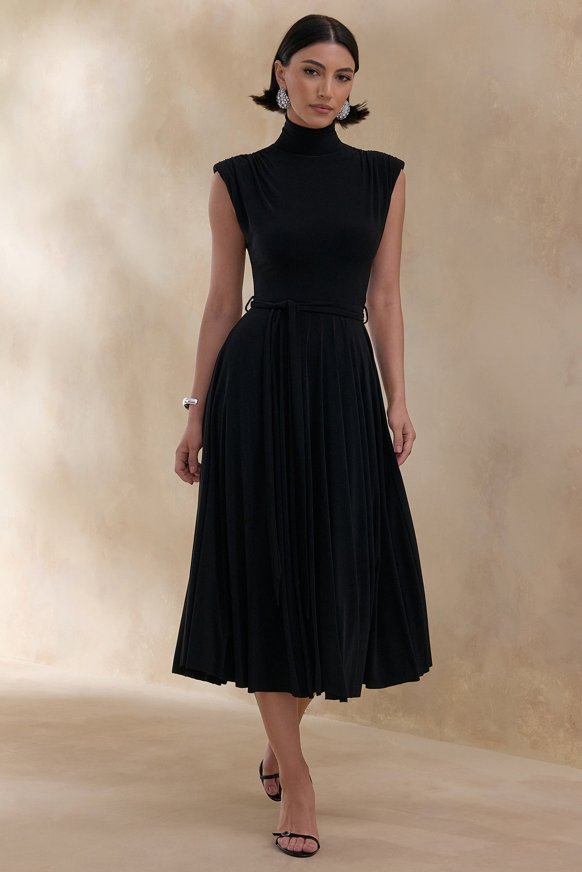 CL13760900106_ECM_HR_CL137609001_Roselena___Black_High-Neck_Midi_Dress_0