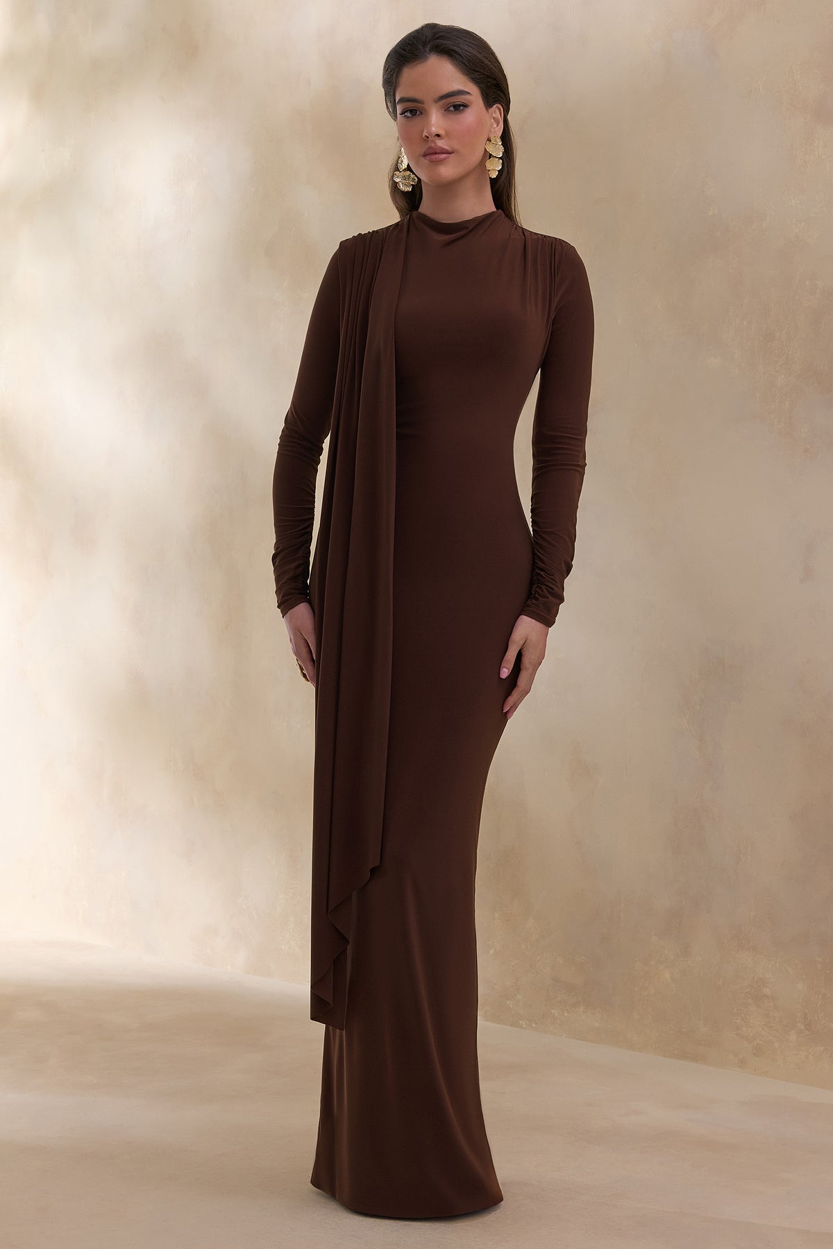 ECM_HR_CL137652022 Amaria _ Brown High-Neck Maxi Dress With Sash-Detail 3 (1).jpg
