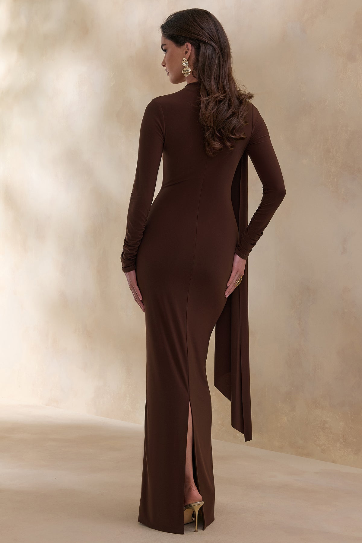 ECM_HR_CL137652022 Amaria _ Brown High-Neck Maxi Dress With Sash-Detail 5 (1).jpg
