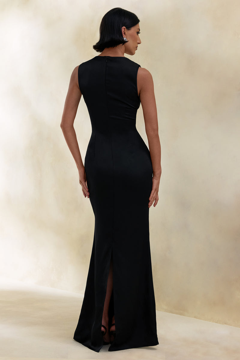 ECM_HR_CL137662001 - Lavencia | Black Satin Wide-Neck Maxi Dress Satin Wide-Neck Maxi Dress With Feather Trim + CL138007001 - Tervessa | Black Satin Wide-Neck Cape With Feather Trim 5.jpg