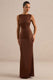 CL137662021 - Lavencia _ Brown Satin Wide-Neck Maxi Dress With Feather Trim 6.jpg