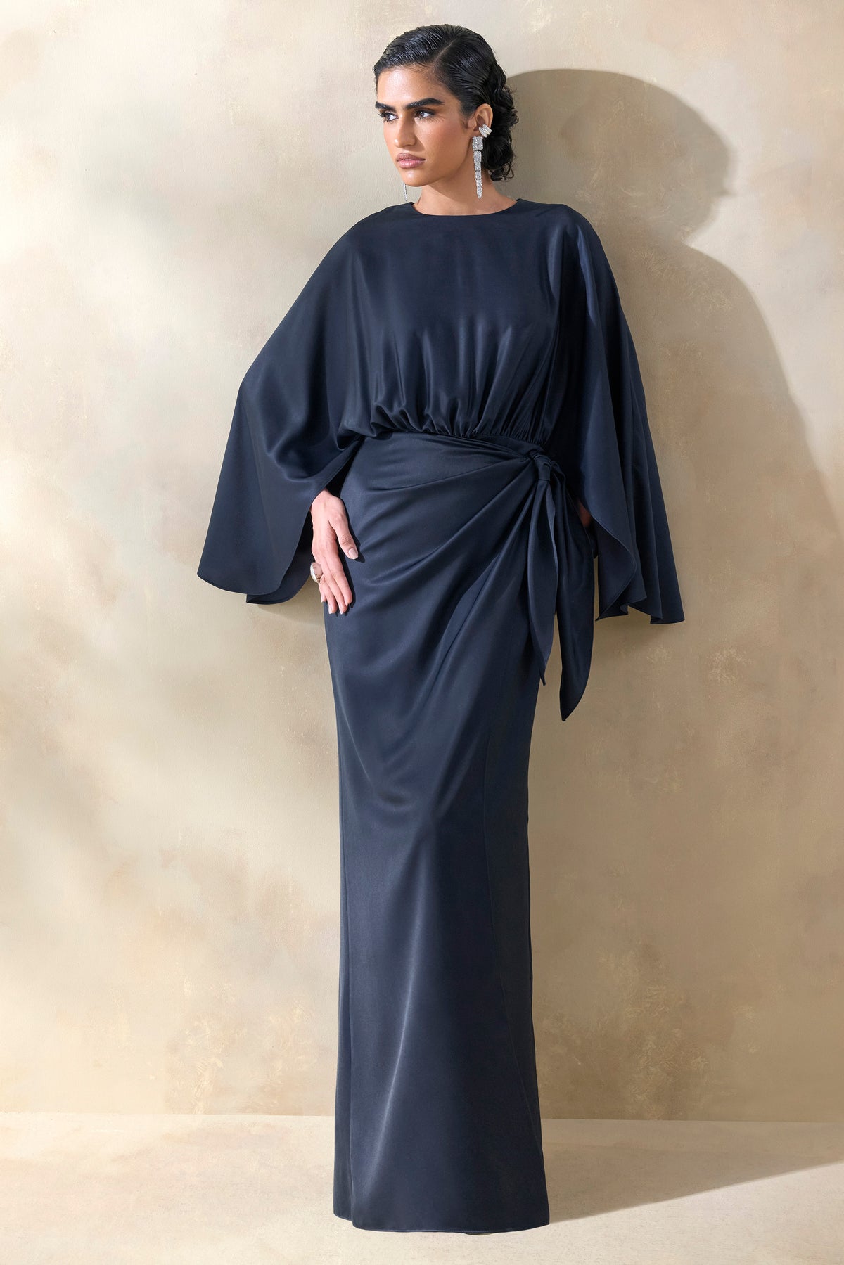 ECM_HR_CL137674010 - Delphina _ Navy Satin Maxi Dress With Gathered And Knot-Detail 3.jpg
