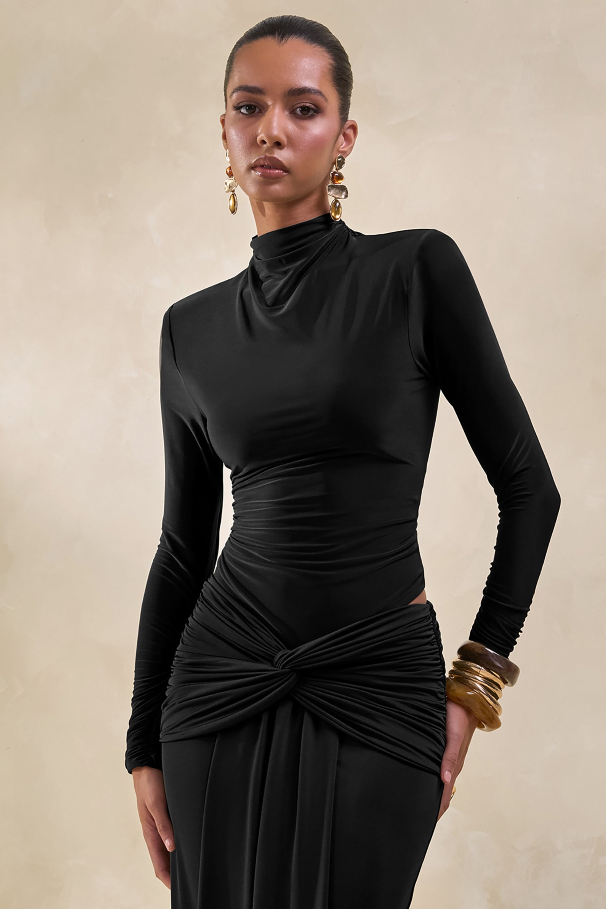 ECM_HR_CL137834001---Theria-_-Black-Maxi-Skirt-With-Gathering-And-Knot-Detail-&-CL137818001---Lyanna-_-Black-Turtle-Neck-Bodysuit-0.jpg