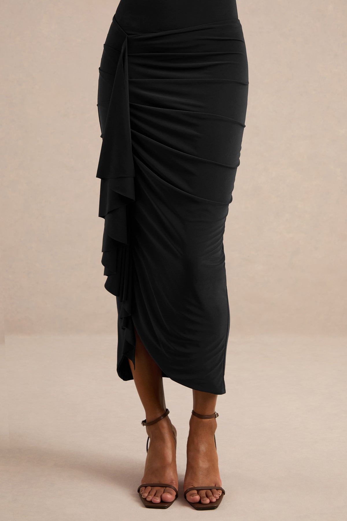 CL137832001 Inessa | Black Midi Skirt With Ruffled Detailing4.jpg