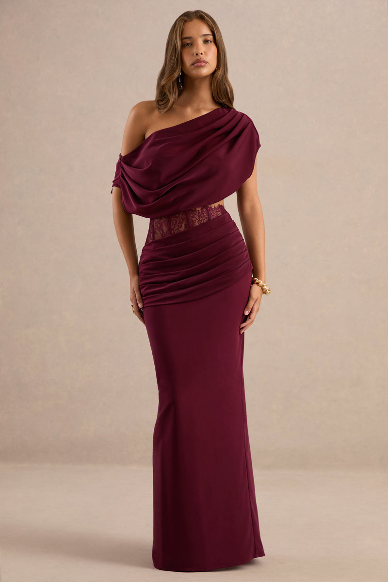 CL137858102 - Silora Burgundy Satin Maxi Skirt With Lace-Detail 0.jpg