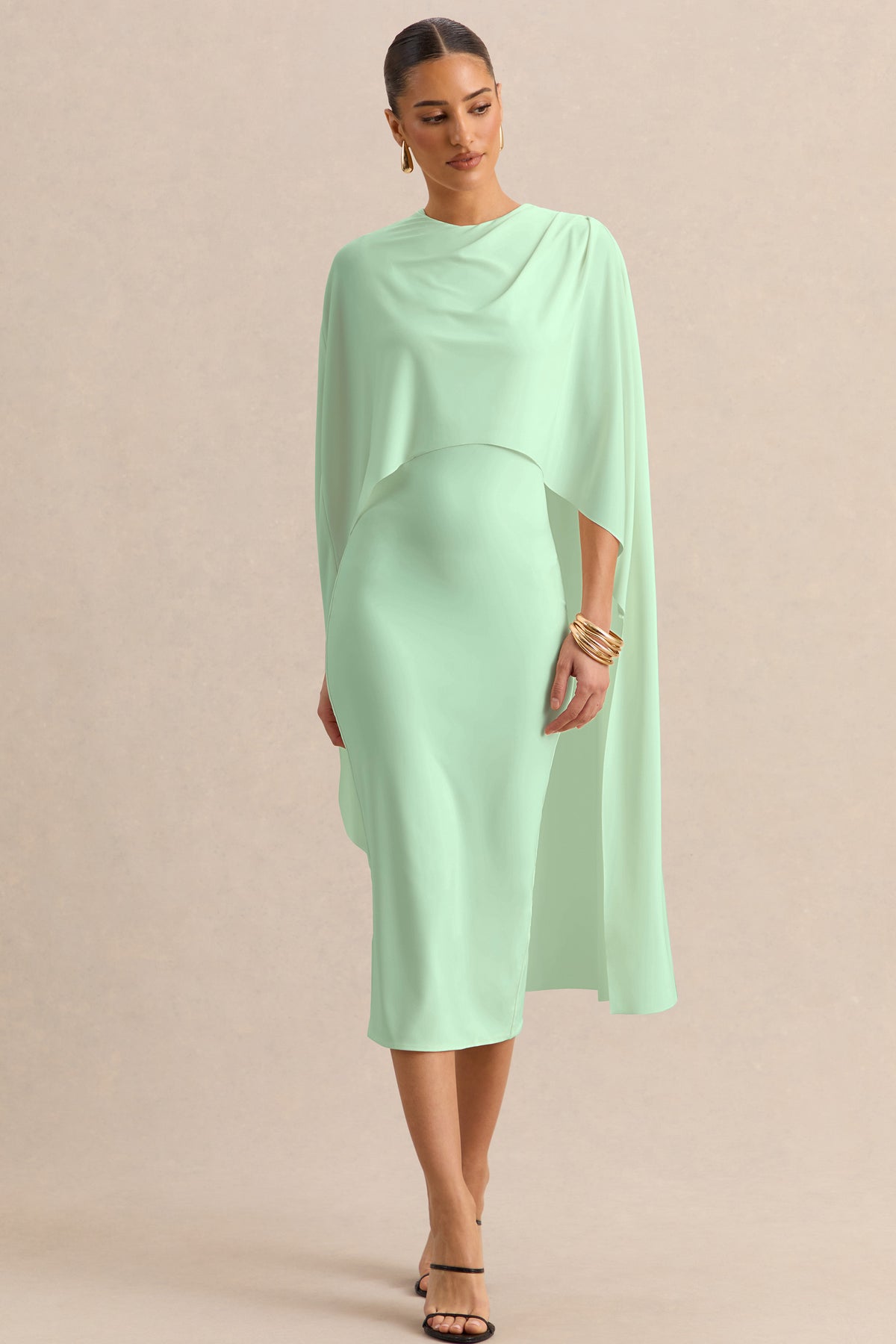 ECM_HR_CL137912037 - Luxalyn Green Round-Neck Midi Dress With Cape-Detail_04.jpg