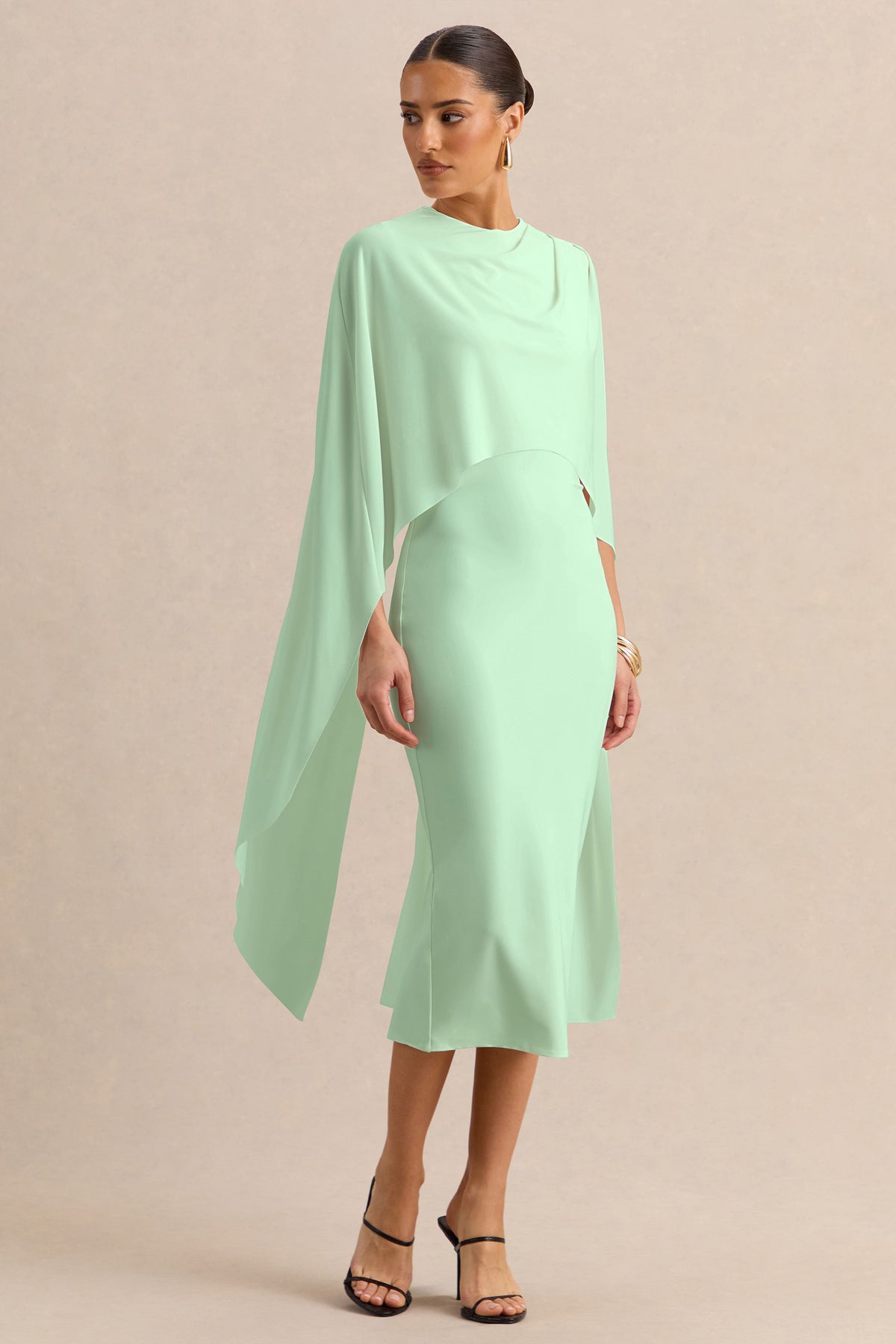 ECM_HR_CL137912037 - Luxalyn Green Round-Neck Midi Dress With Cape-Detail_06.jpg