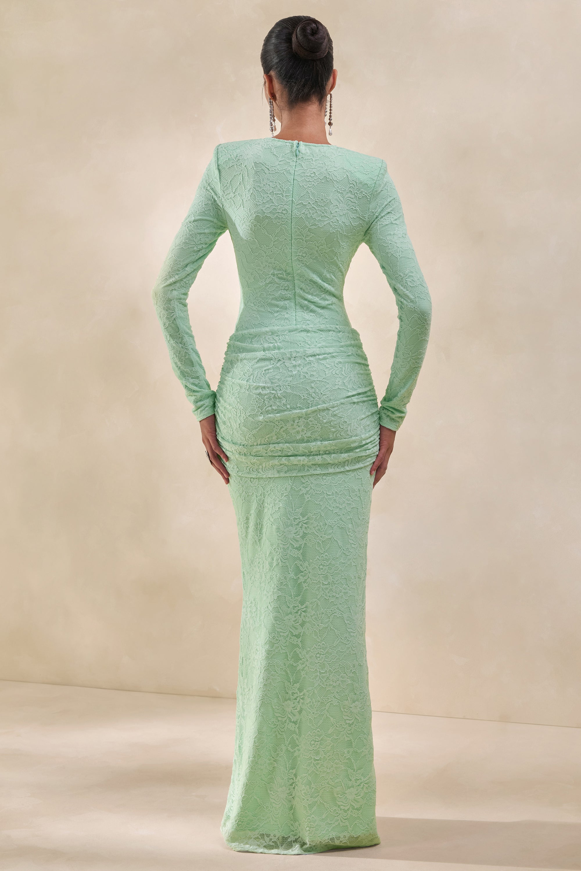 ECM_HR_CL137967032 - Neriva _ Mint Lace Maxi Skirt With Gathered Detailing And Sash 11.jpg
