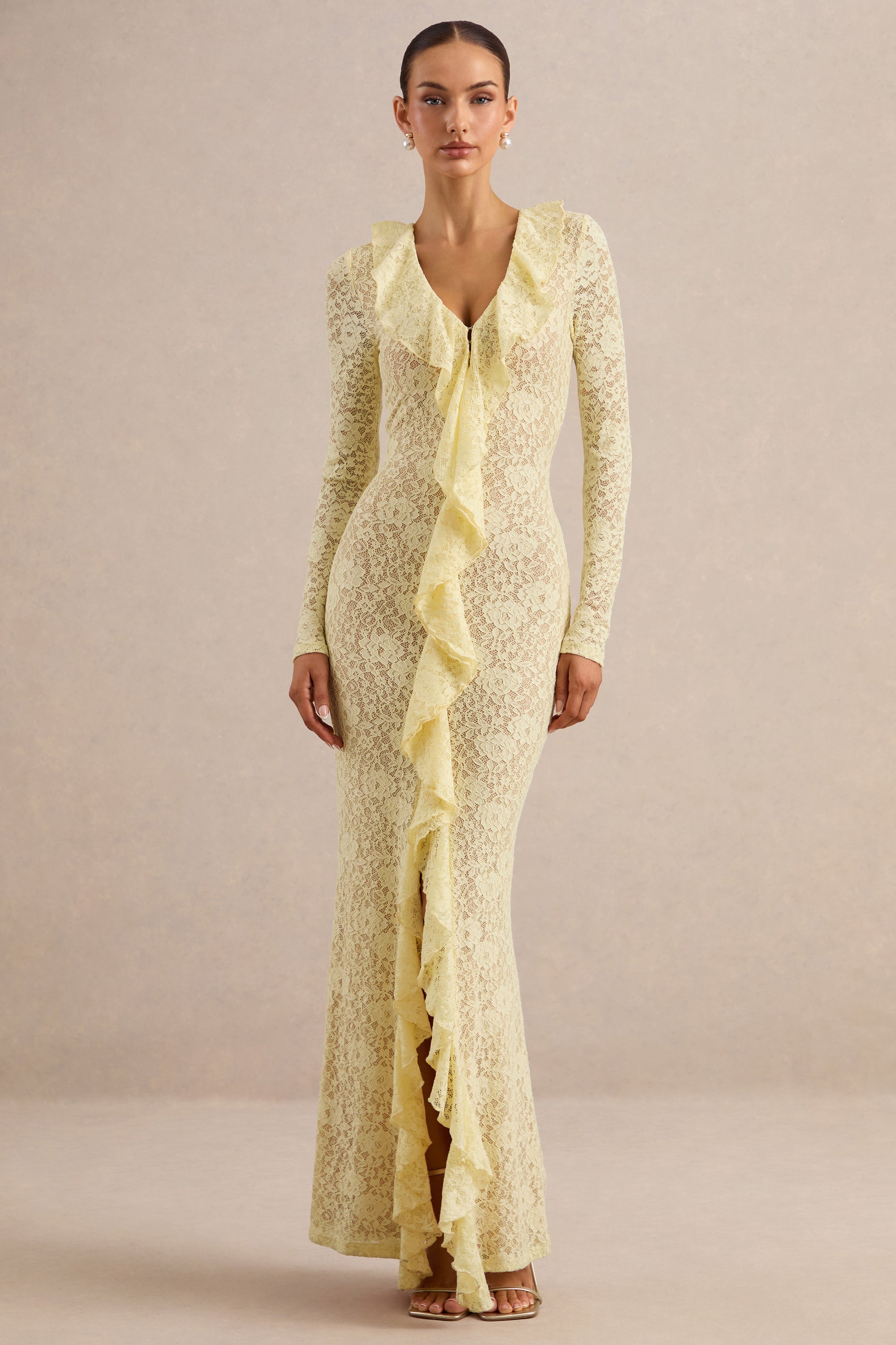 ECM_HR_CL137996121 - Exelia _ Lemon Lace Plunge-Neck Maxi Dress With Long-Sleeves 1.jpg