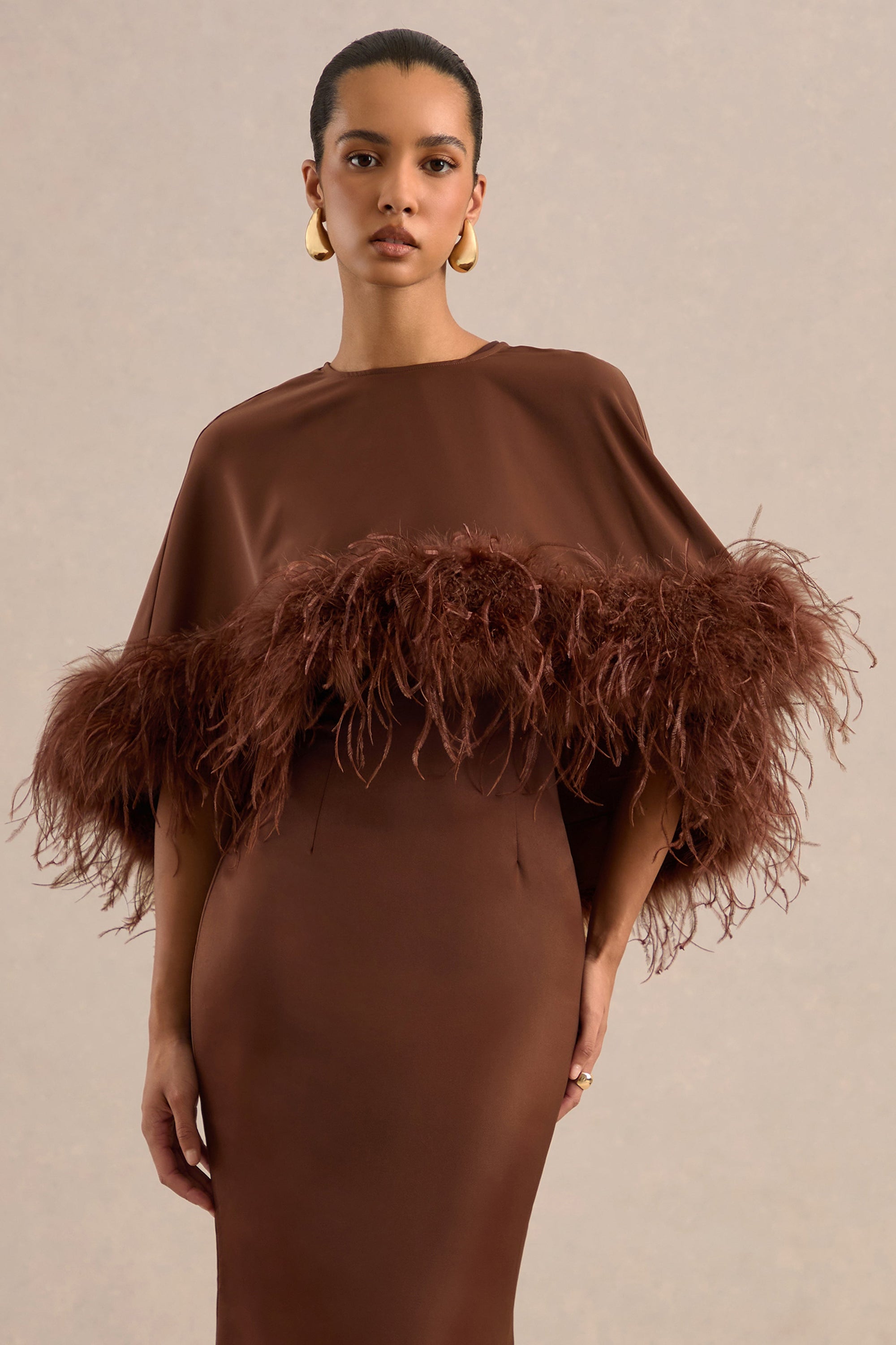 CL13800702106_CL138007021_Tervessa_Brown_Satin_Wide-Neck_Cape_With_Feather_Trim0_0ecc8112-afaa-4fca-b7cc-960e249f025e