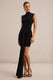 ECM_HR_CL138044001 - Alysia Black Jersey High Neck Mini Dress With Ruching And Sash_5386.jpg