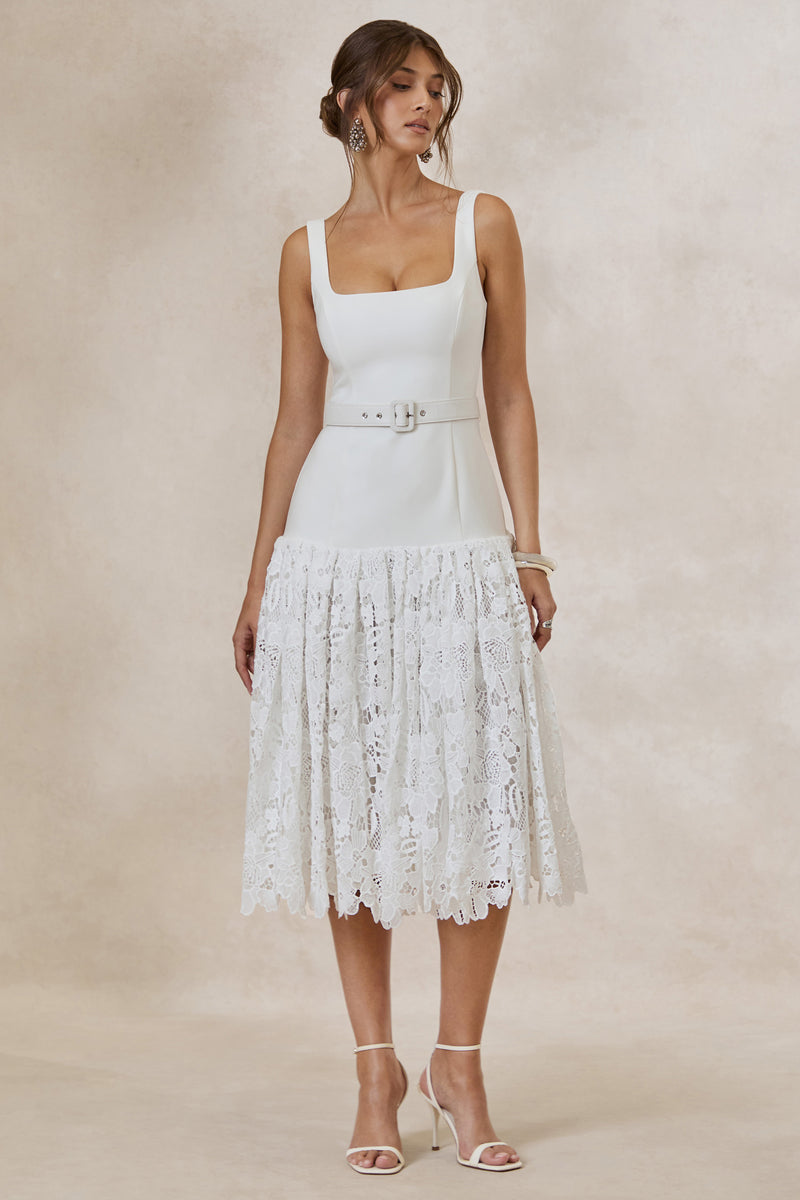 CL138094110 - Norrie _ White Square-Neck Midi Dress With Voluminous Lace Skirt0.jpg