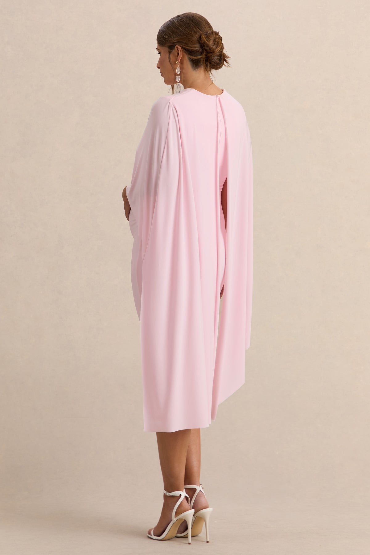 ECM_HR_CL138105081  - Arwen  Light Pink Round-Neck Maternity Midi Dress With Cape Detail 4.jpg