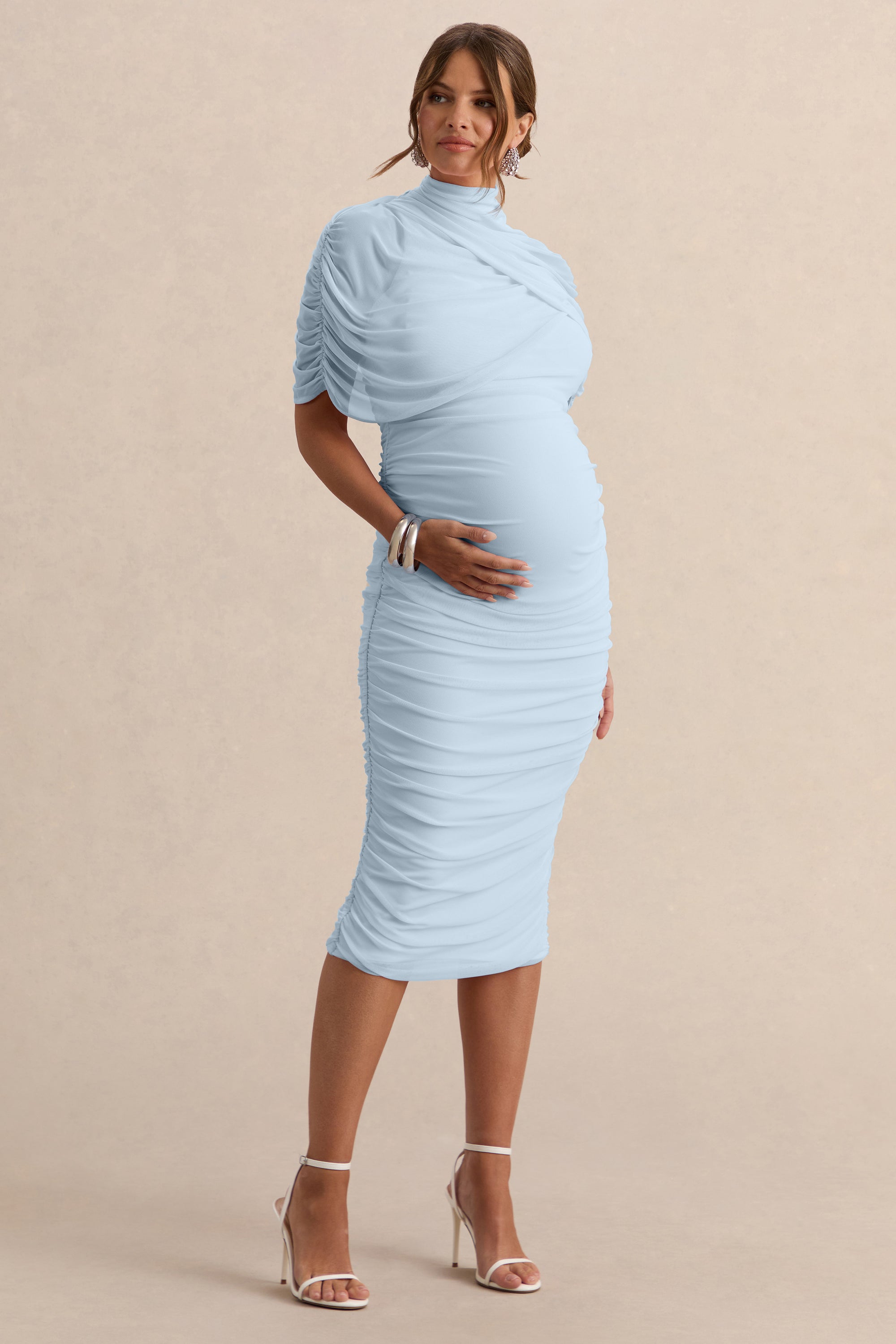 ECM_HR_CL138113013 - Aderyn _ Light Blue High-Neck Maternity Midi Dress With Sheer Cape Sleeves 0.jpg