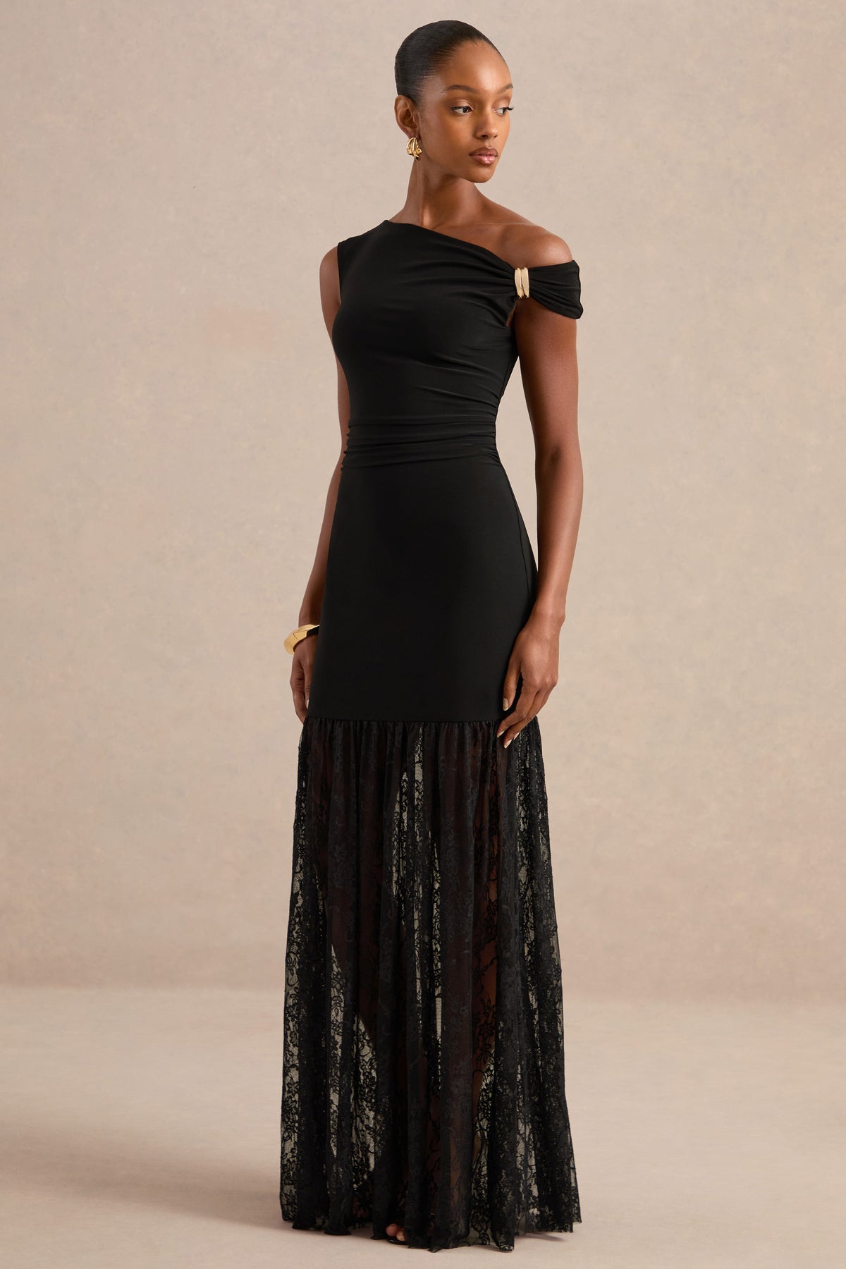 ECM_HR_CL138160001 - Iolana Black Asymmetric-Neck Maxi Dress With Lace Skirt And Gold Detail0.jpg
