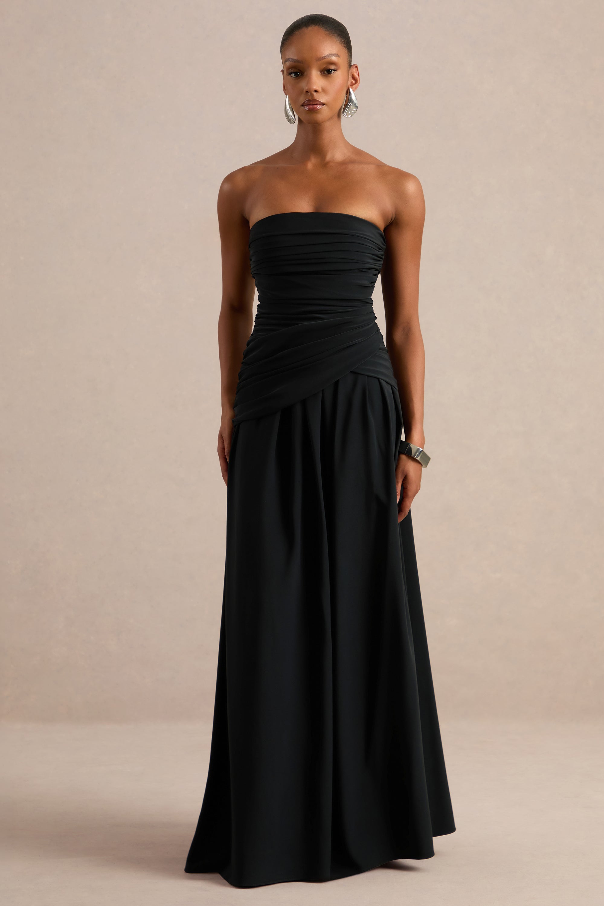 ECM_HR_CL138171001 - Alvilda | Black Satin Maxi Dress With Draped Detailing 1.jpg